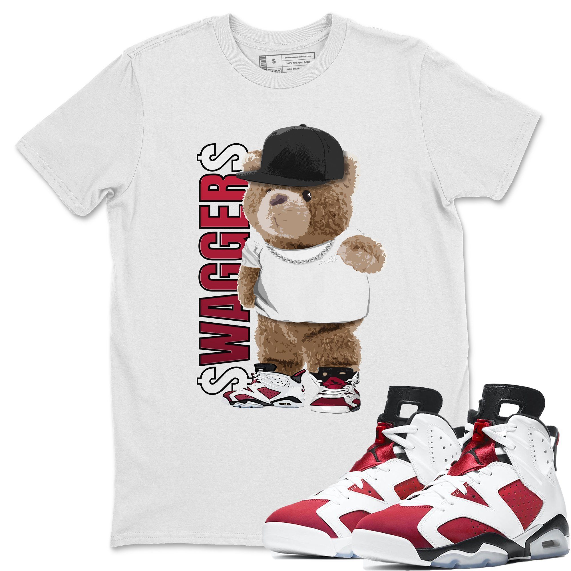 Jordan 6 Carmine Shirt To Match Jordans Bear Swaggers Sneaker Tees Jordan 6 Carmine Drip Gear Zone Sneaker Matching Clothing Unisex Shirts