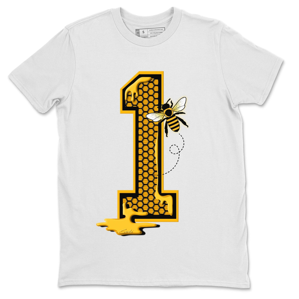 Jordan 1 Taxi Sneaker Matching T-Shirt Bees Number 1 Sneaker Tees Jordan 1 Taxi Sneaker Release Tees Crew Neck Tees