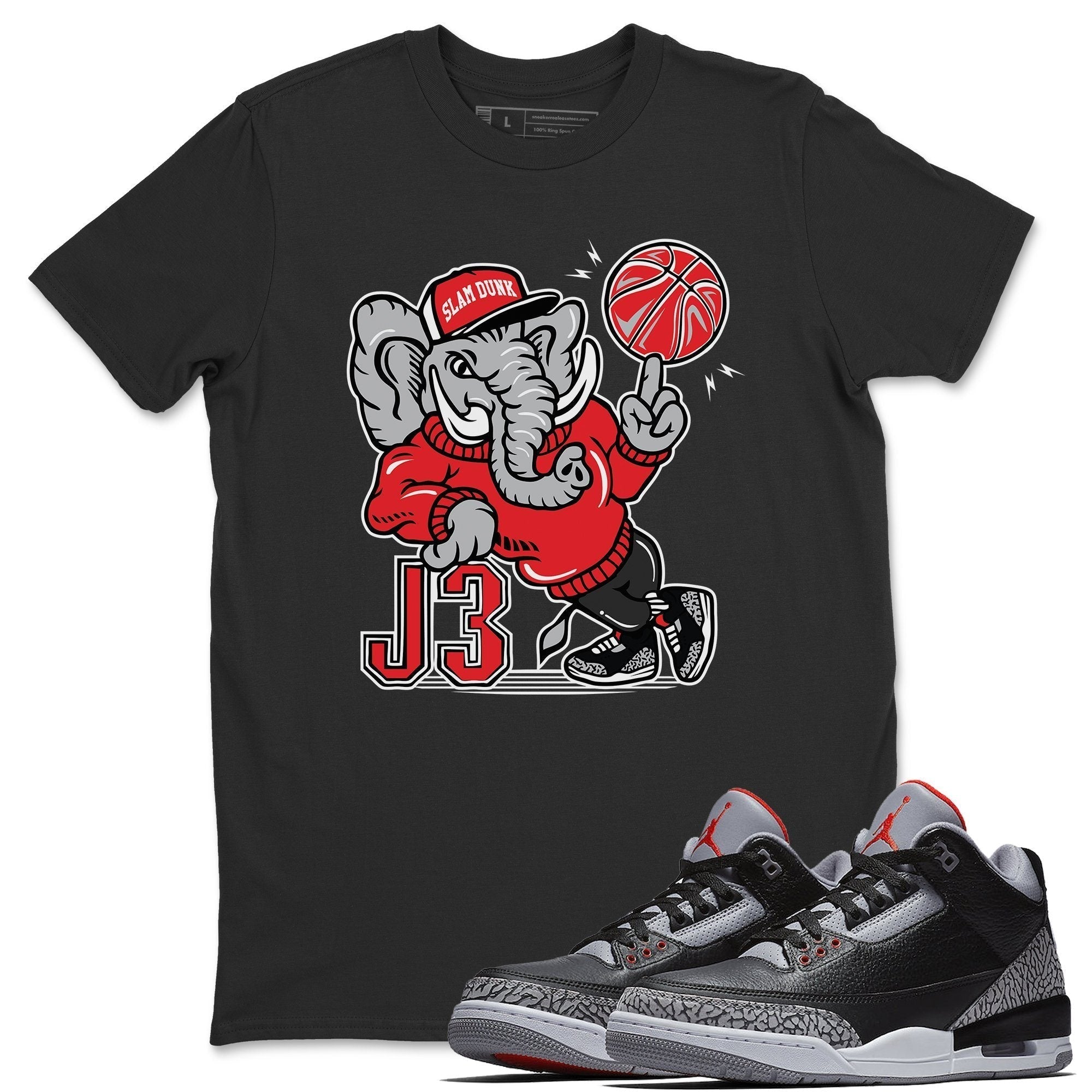 Jordan 3 Black Cement Shirt To Match Jordans AJ3 Elephant Sneaker Tees Jordan 3 Black Cement Drip Gear Zone Sneaker Matching Clothing Unisex Shirts