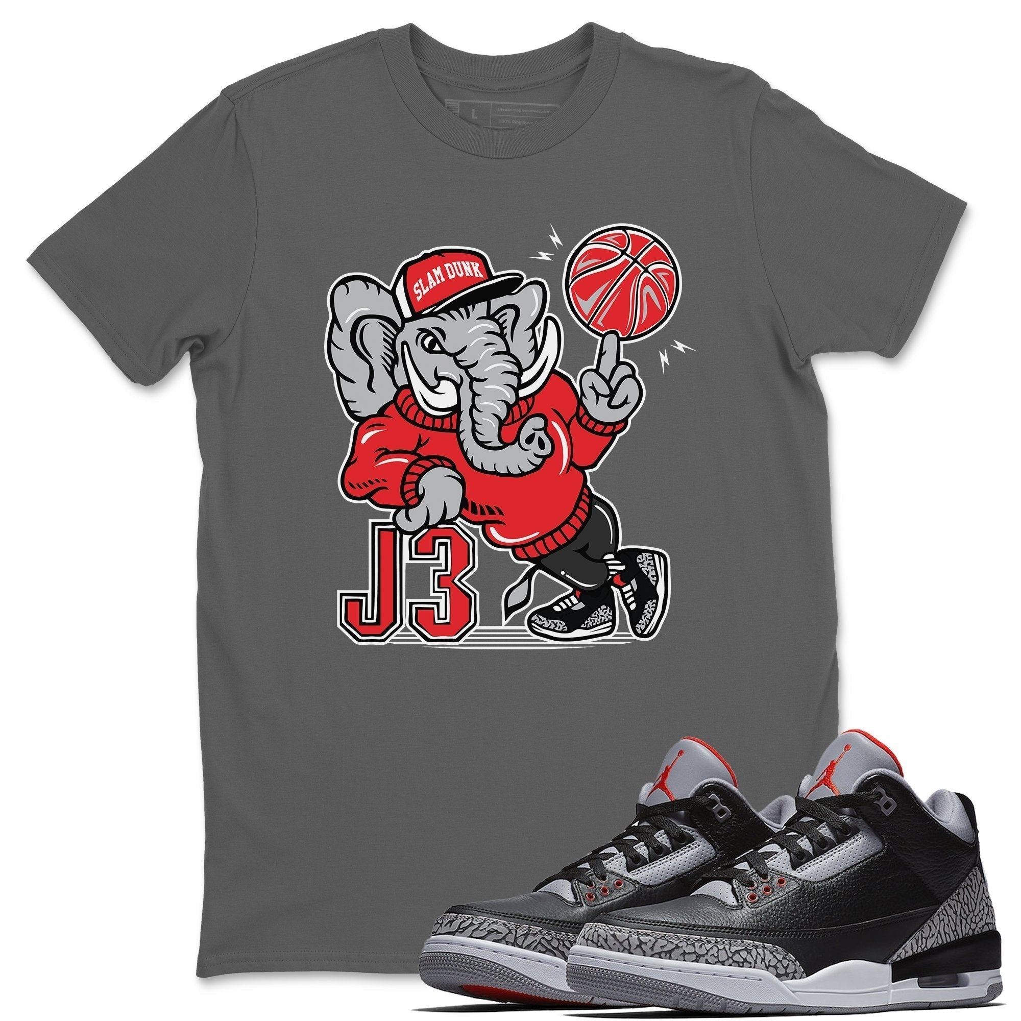 Jordan 3 Black Cement Shirt To Match Jordans AJ3 Elephant Sneaker Tees Jordan 3 Black Cement Drip Gear Zone Sneaker Matching Clothing Unisex Shirts