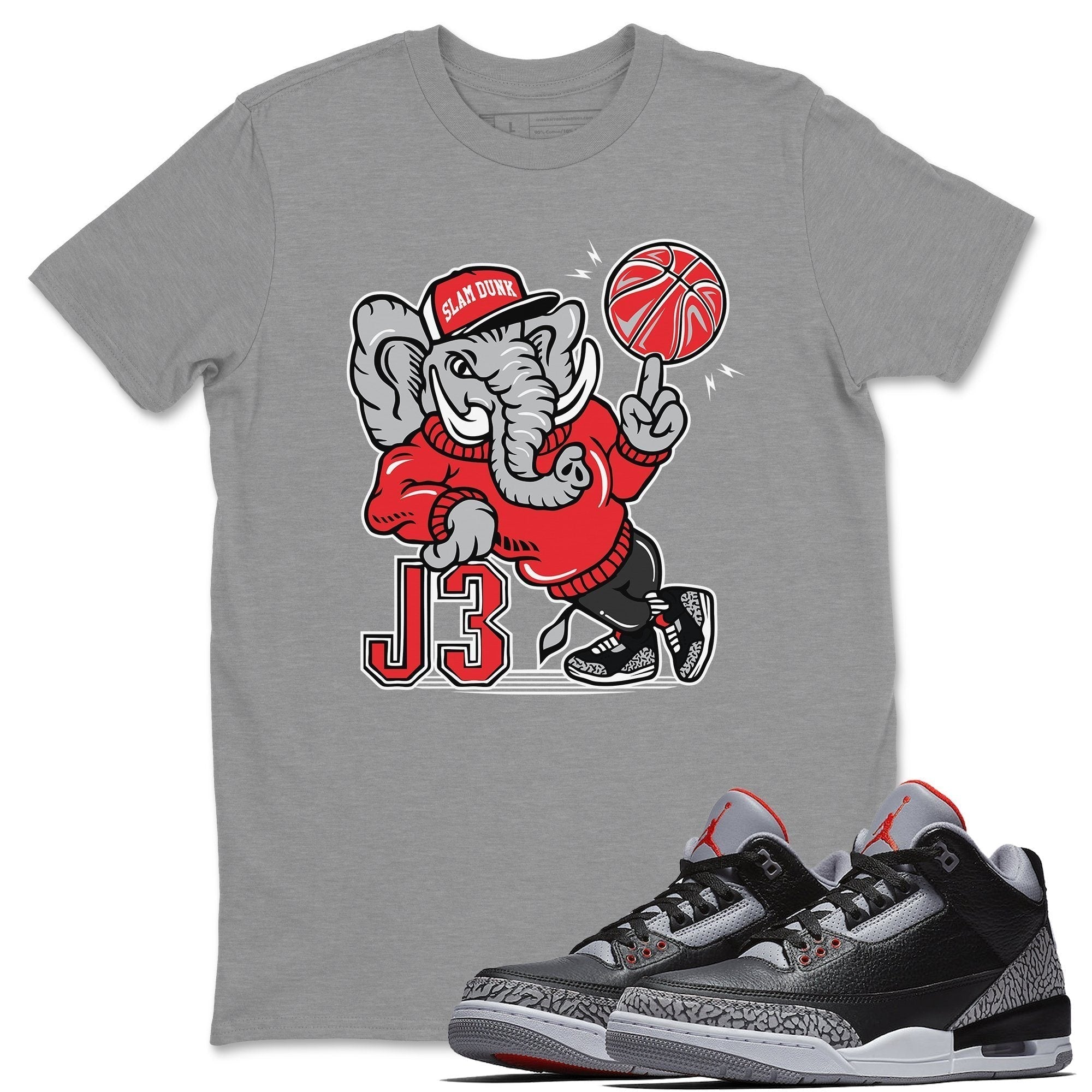 Jordan 3 Black Cement Shirt To Match Jordans AJ3 Elephant Sneaker Tees Jordan 3 Black Cement Drip Gear Zone Sneaker Matching Clothing Unisex Shirts