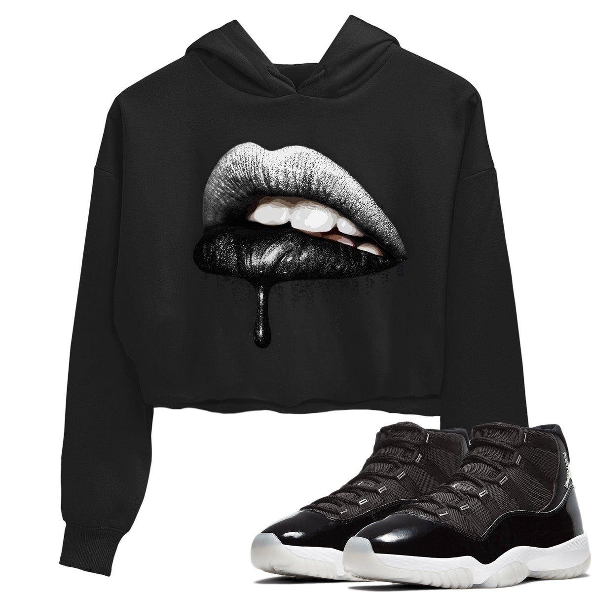 Jordan 11 Jubilee Sneaker Matching T-Shirt Dripping Lips Sneaker Tees Jordan 11 Jubilee Sneaker Release Tees Women's Shirts