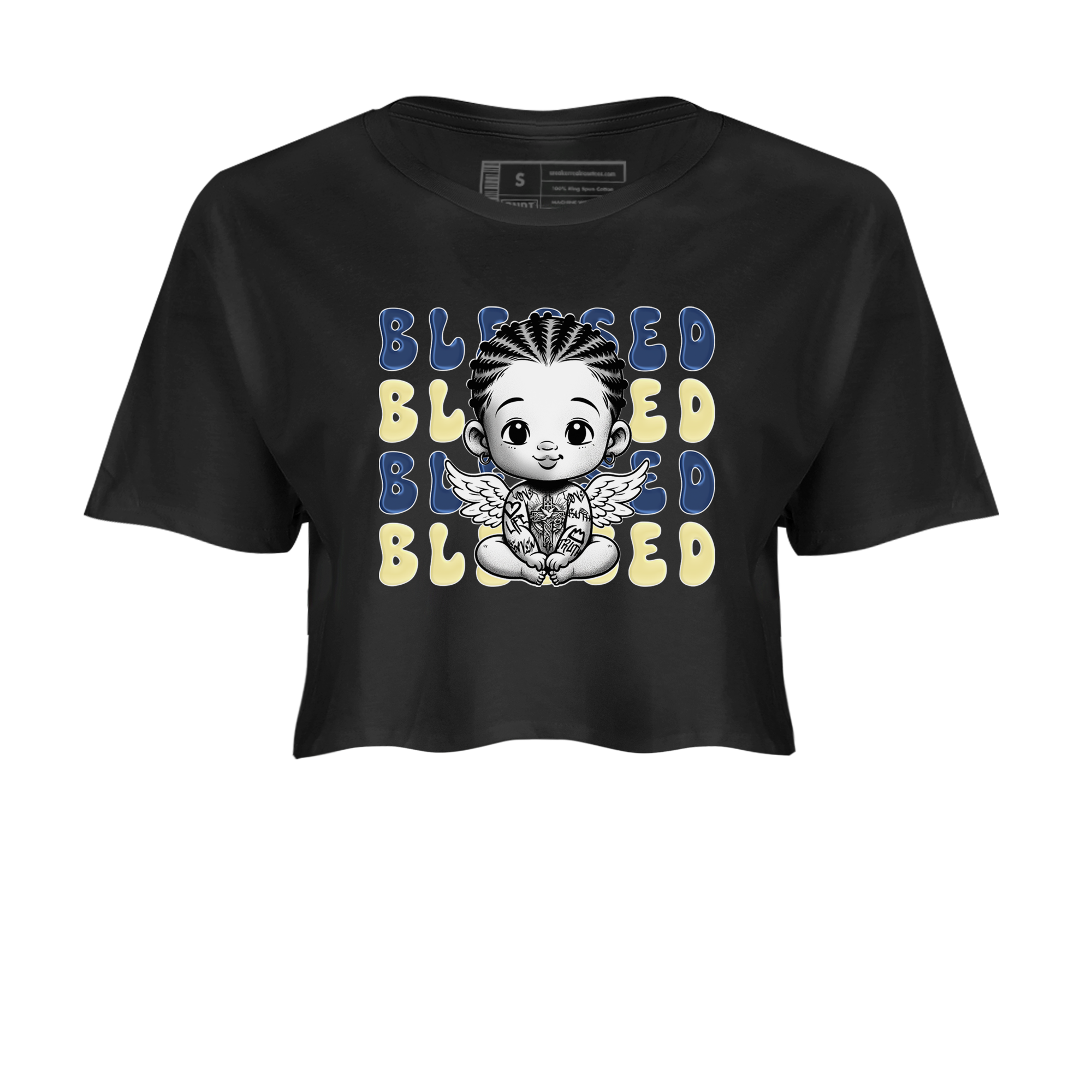Jordan 5 A Ma Maniere x Dawn to match jordans Blessed Baby sneaker tees Air Jordan 5 A Ma Maniere x Photon Dust Drip Gear Zone Streetwear Brand Sneaker Matching Cotton Shirt Black 2 crop length shirt