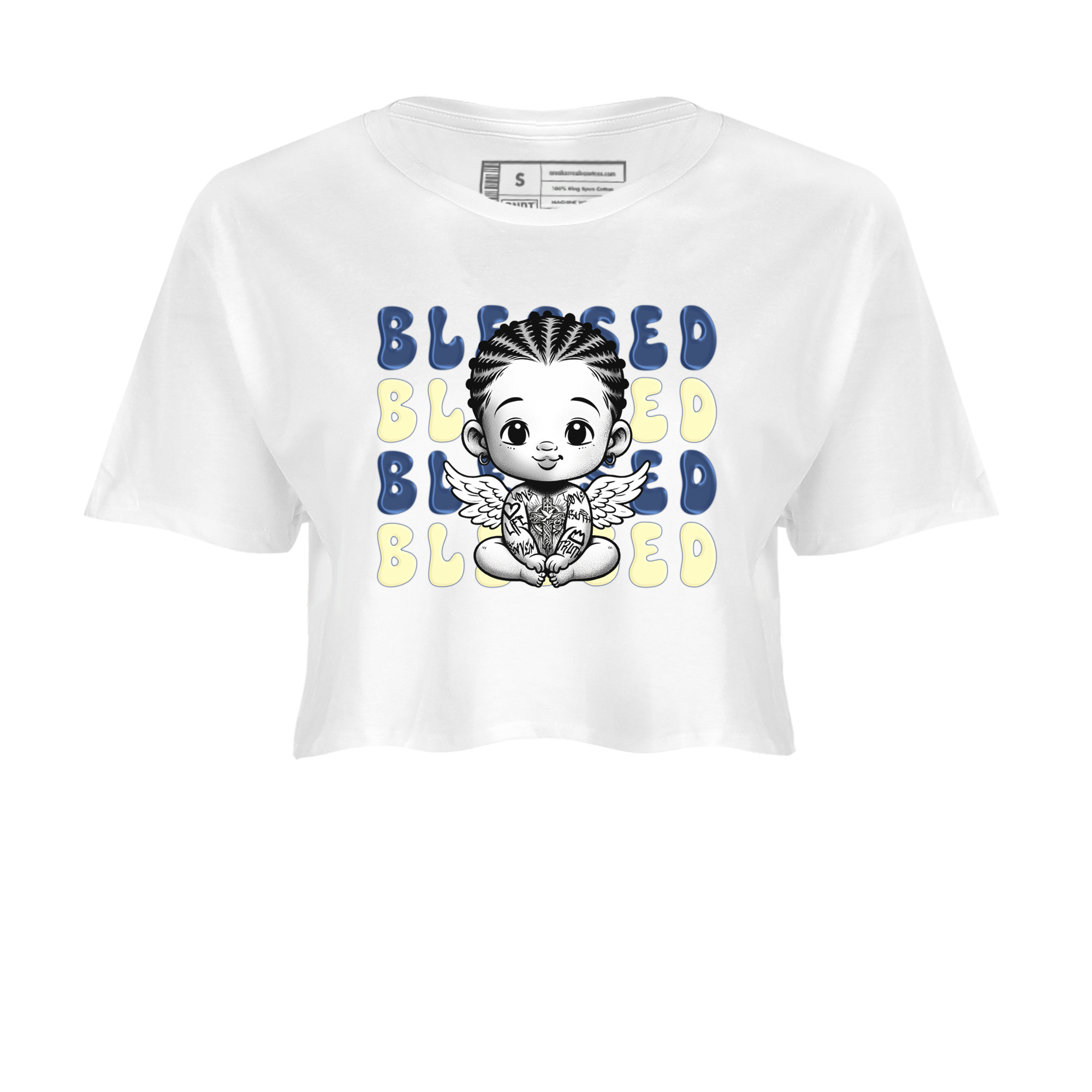 Jordan 5 A Ma Maniere x Dawn to match jordans Blessed Baby sneaker tees Air Jordan 5 A Ma Maniere x Photon Dust Drip Gear Zone Streetwear Brand Sneaker Matching Cotton Shirt White 2 crop length shirt