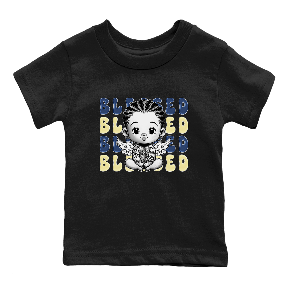 Jordan 5 A Ma Maniere x Dawn to match jordans Blessed Baby sneaker tees Air Jordan 5 A Ma Maniere x Photon Dust Drip Gear Zone Streetwear Brand Sneaker Matching Cotton Shirt baby toddler Black 2 cotton Shirt