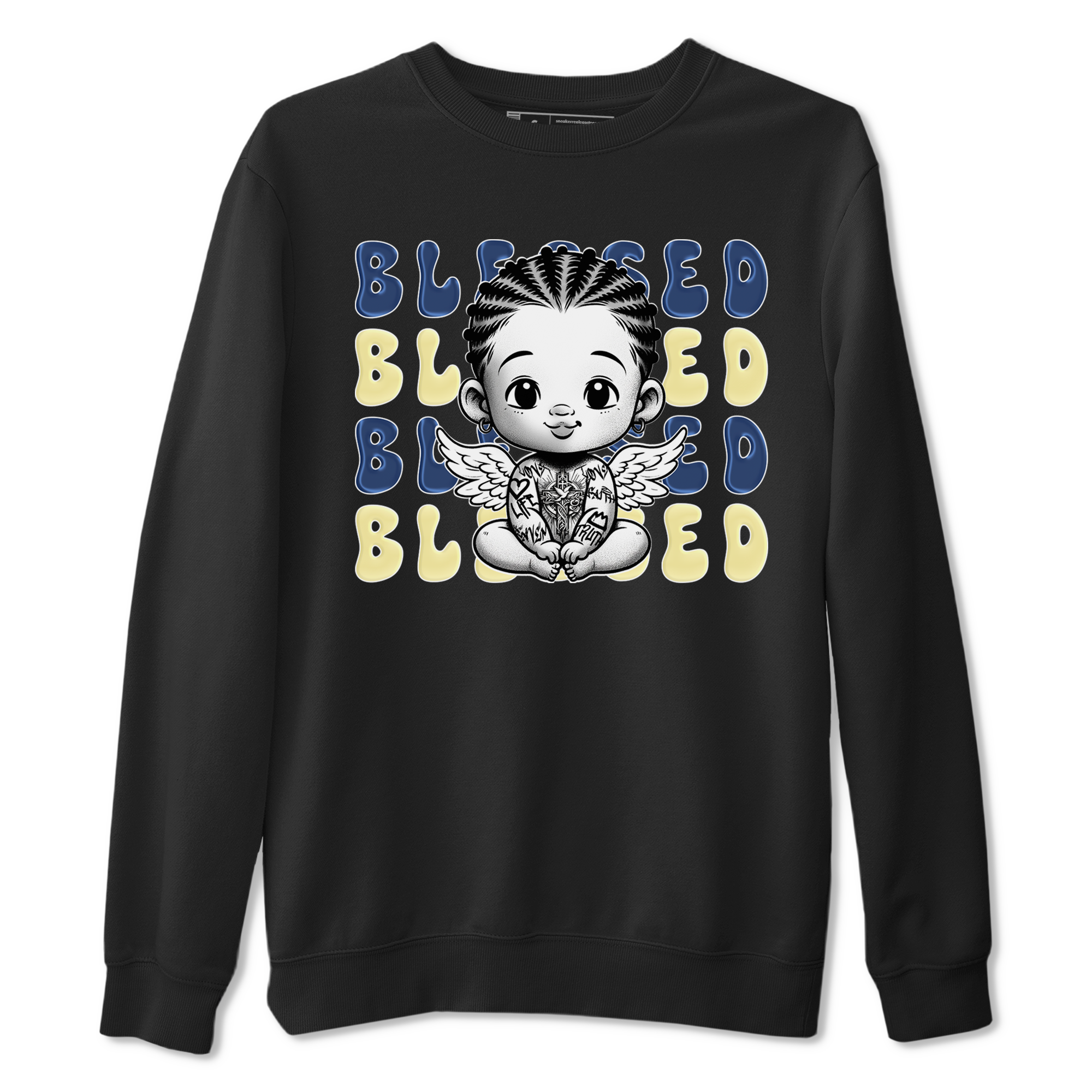 Jordan 5 A Ma Maniere x Dawn to match jordans Blessed Baby sneaker tees Air Jordan 5 A Ma Maniere x Photon Dust Drip Gear Zone Streetwear Brand Sneaker Matching Cotton Shirt unisex cotton Black 2 crew neck shirt