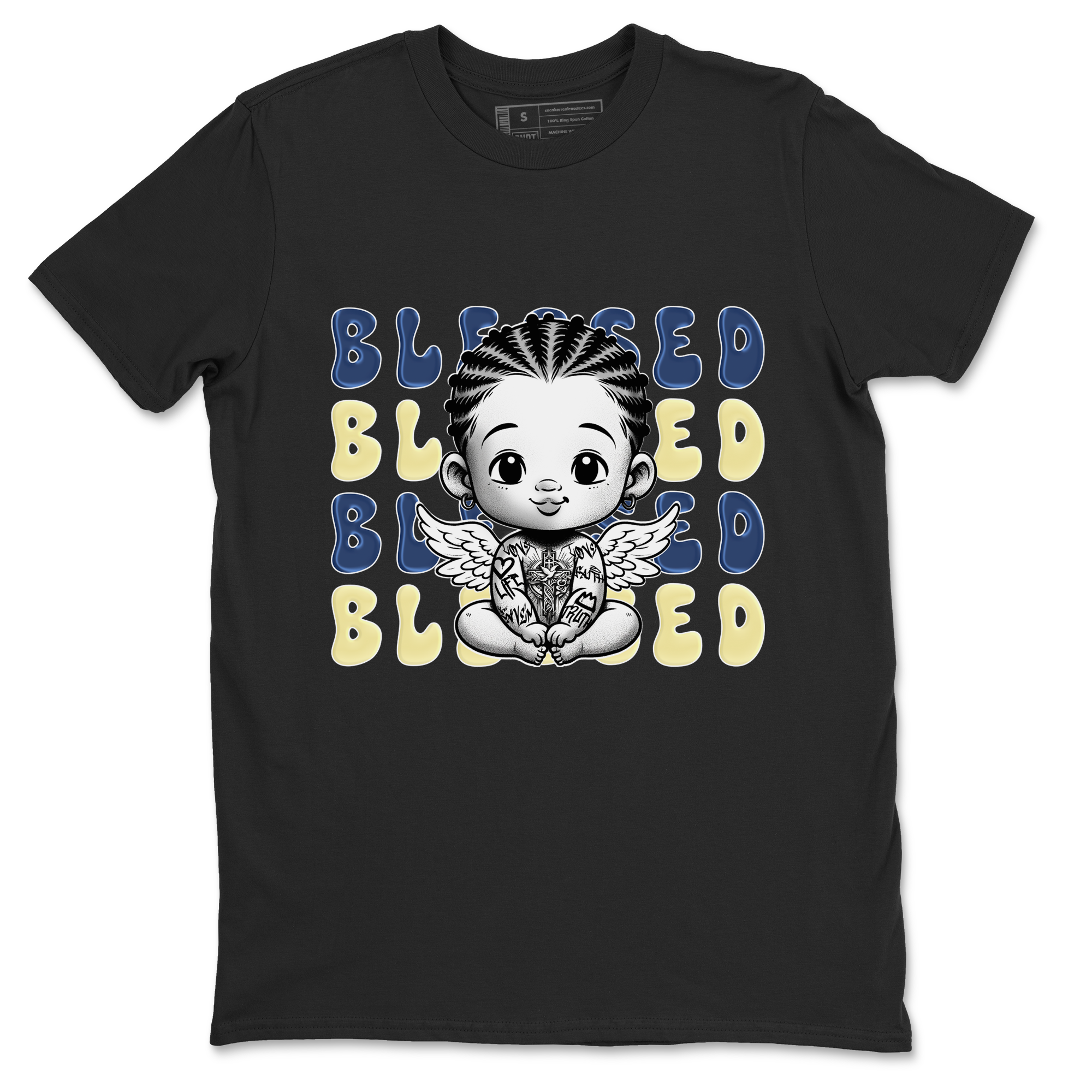 Jordan 5 A Ma Maniere x Dawn to match jordans Blessed Baby sneaker tees Air Jordan 5 A Ma Maniere x Photon Dust Drip Gear Zone Streetwear Brand Sneaker Matching Cotton Shirt unisex cotton Black 2 crew neck shirt