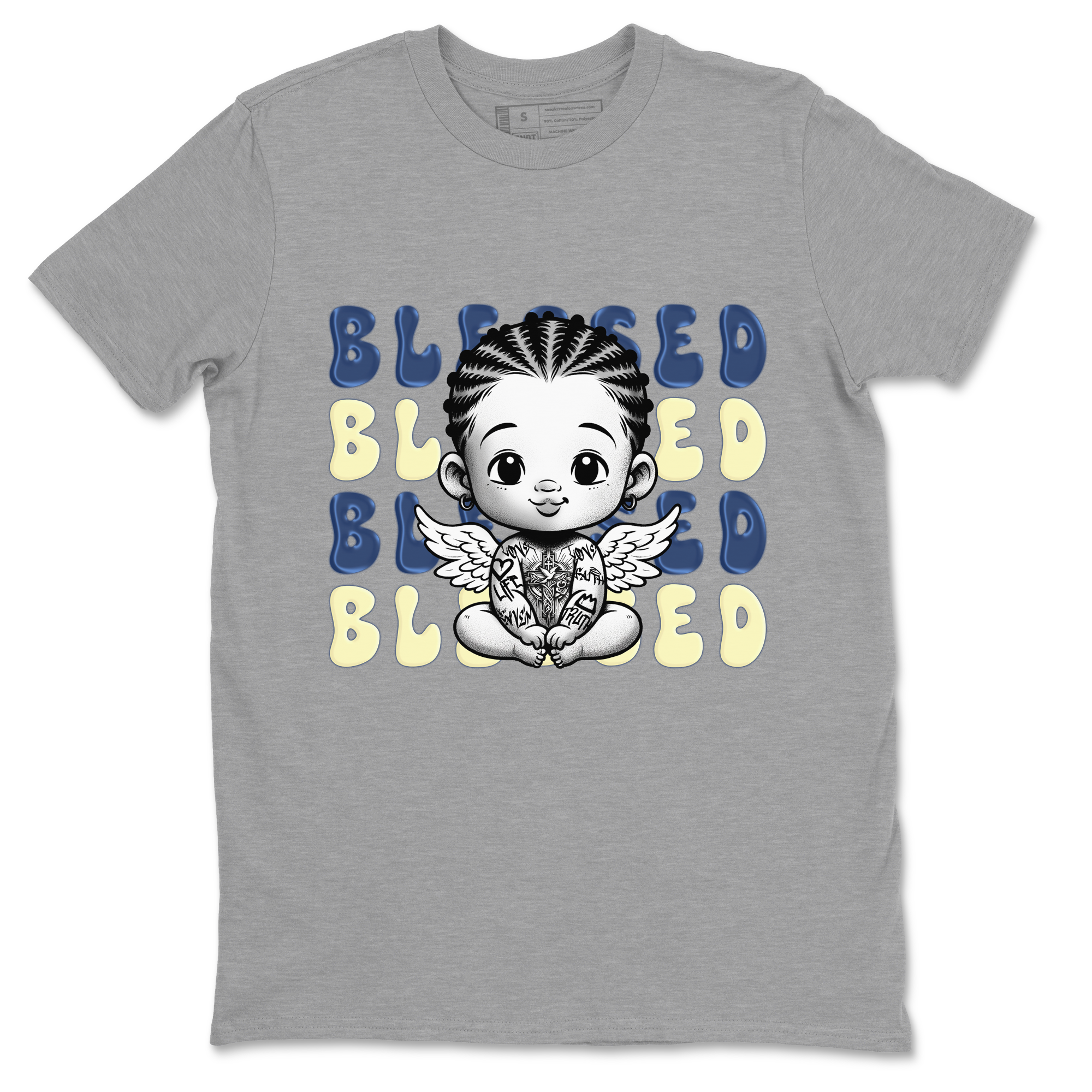 Jordan 5 A Ma Maniere x Dawn to match jordans Blessed Baby sneaker tees Air Jordan 5 A Ma Maniere x Photon Dust Drip Gear Zone Streetwear Brand Sneaker Matching Cotton Shirt unisex cotton Heather Grey 2 crew neck shirt