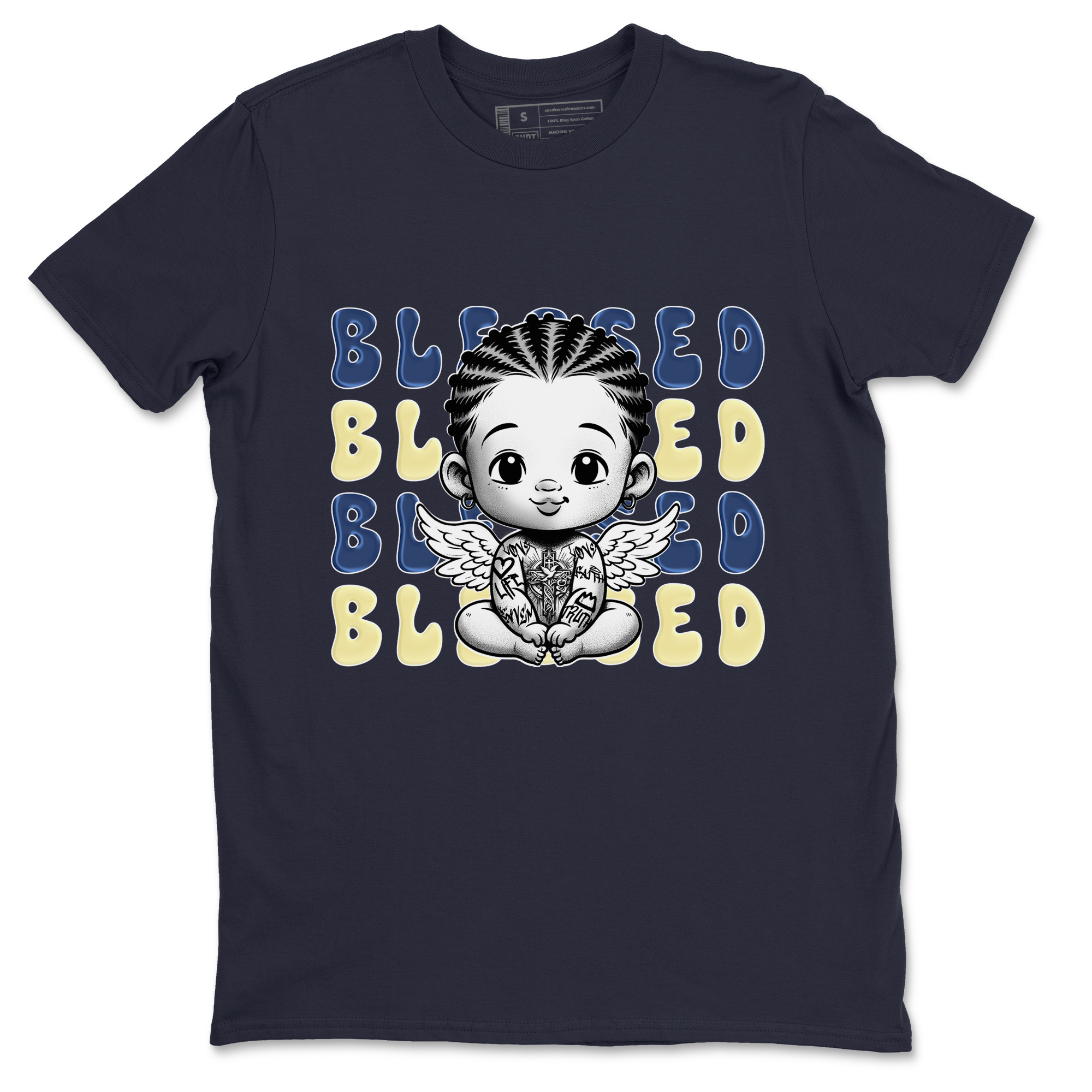 Jordan 5 A Ma Maniere x Dawn to match jordans Blessed Baby sneaker tees Air Jordan 5 A Ma Maniere x Photon Dust Drip Gear Zone Streetwear Brand Sneaker Matching Cotton Shirt unisex cotton Navy 2 crew neck shirt