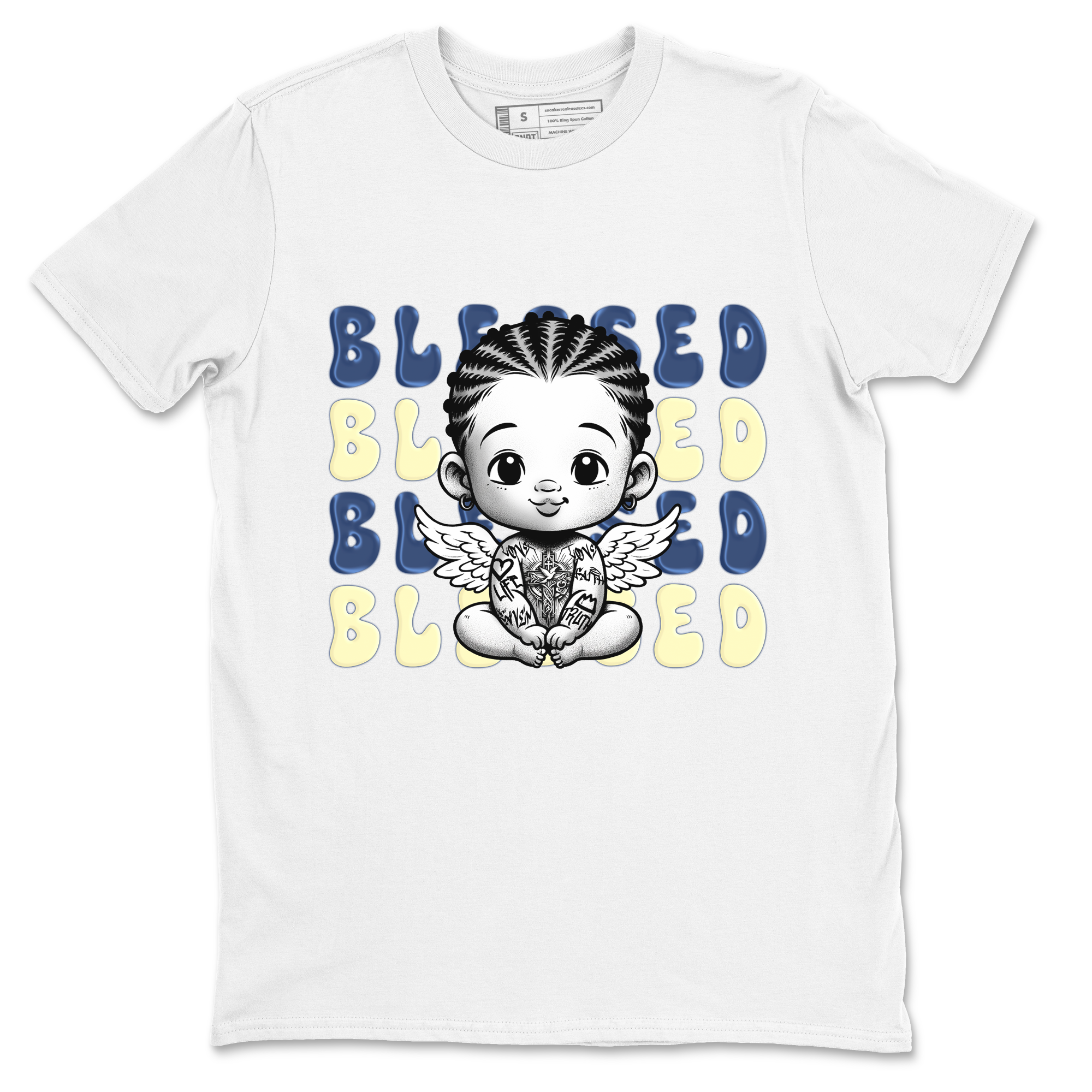 Jordan 5 A Ma Maniere x Dawn to match jordans Blessed Baby sneaker tees Air Jordan 5 A Ma Maniere x Photon Dust Drip Gear Zone Streetwear Brand Sneaker Matching Cotton Shirt unisex cotton White 2 crew neck shirt
