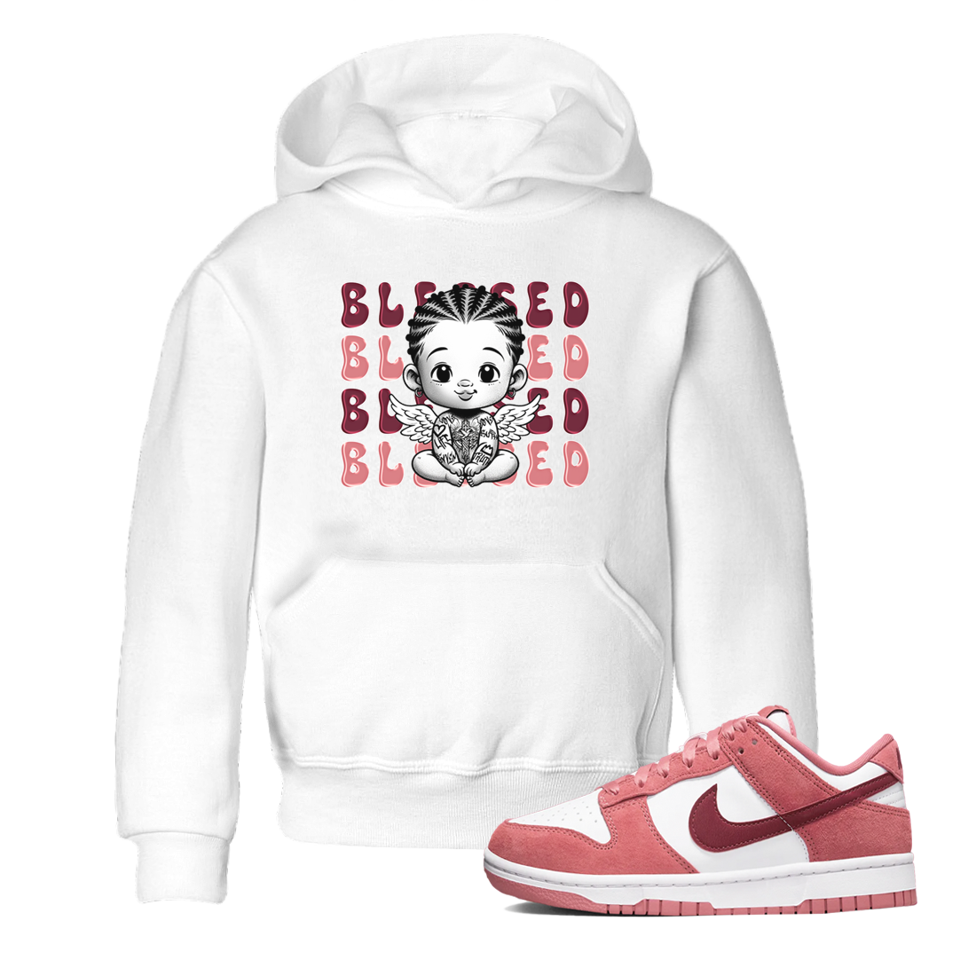 Dunk Low Valentines Day shirt to match jordans Blessed sneaker tees Special Valentine's Day Couple Shirt Dunk Valentine's Day 2024 Drip Gear Zone Sneaker Matching Shirt Baby Toddler White 1 T-Shirt