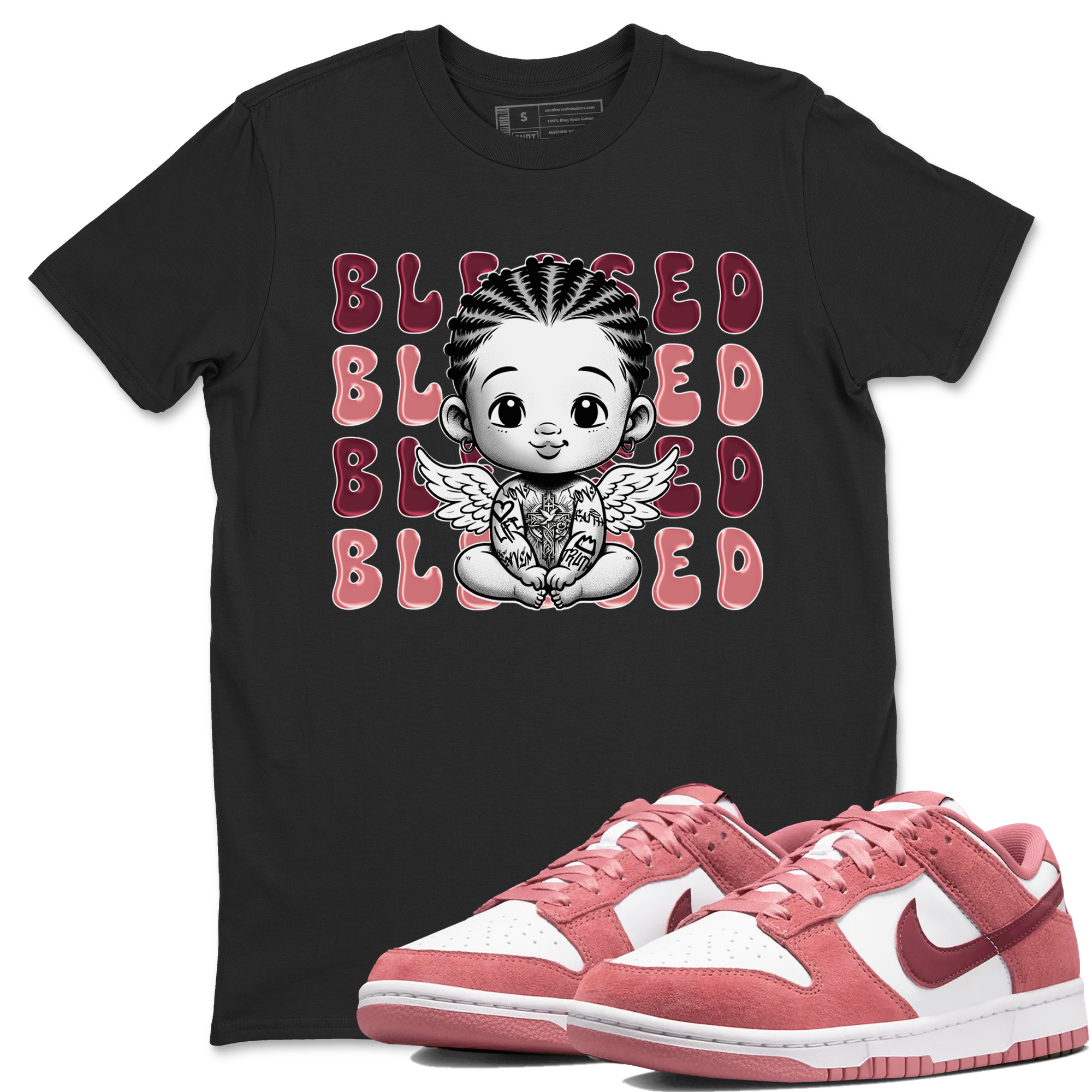 Dunk Low Valentines Day shirt to match jordans Blessed sneaker tees Special Valentine's Day Couple Shirt Dunk Valentine's Day 2024 Drip Gear Zone Sneaker Matching Shirt Unisex Black 1 T-Shirt