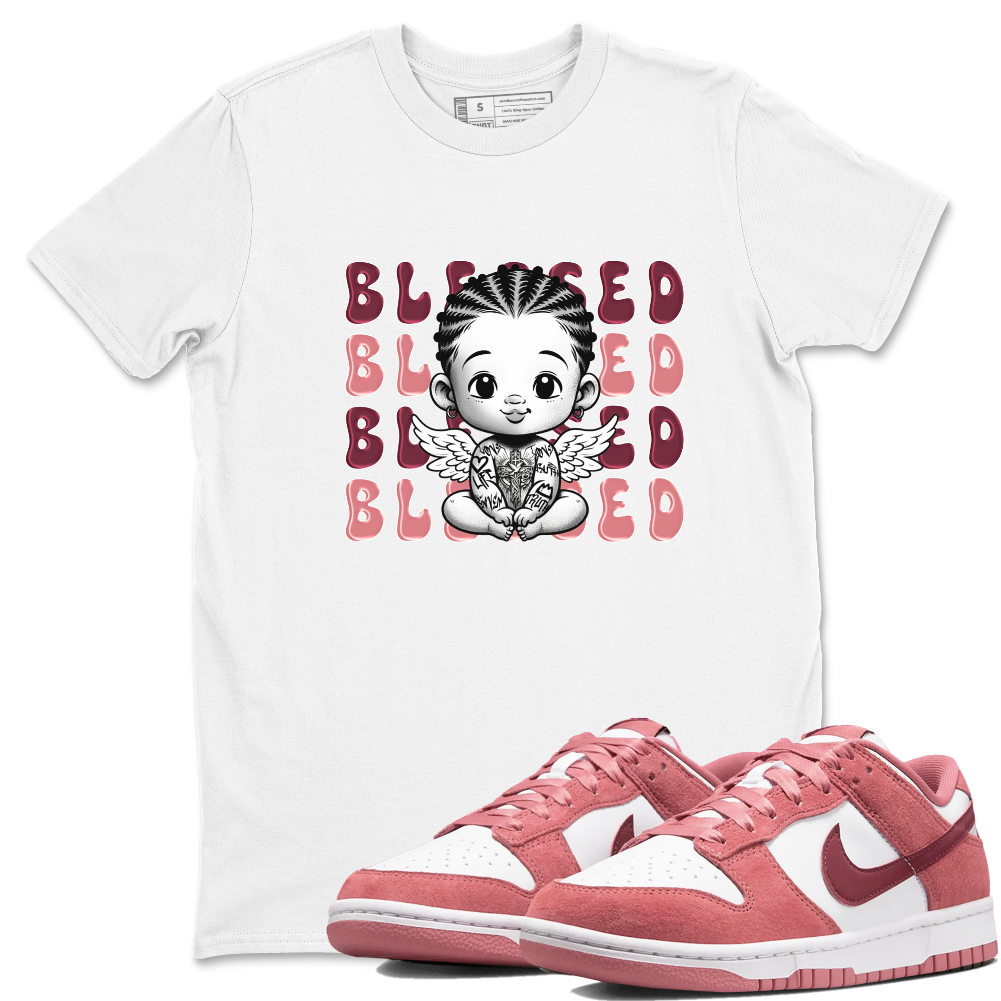 Dunk Low Valentines Day shirt to match jordans Blessed sneaker tees Special Valentine's Day Couple Shirt Dunk Valentine's Day 2024 Drip Gear Zone Sneaker Matching Shirt Unisex White 1 T-Shirt