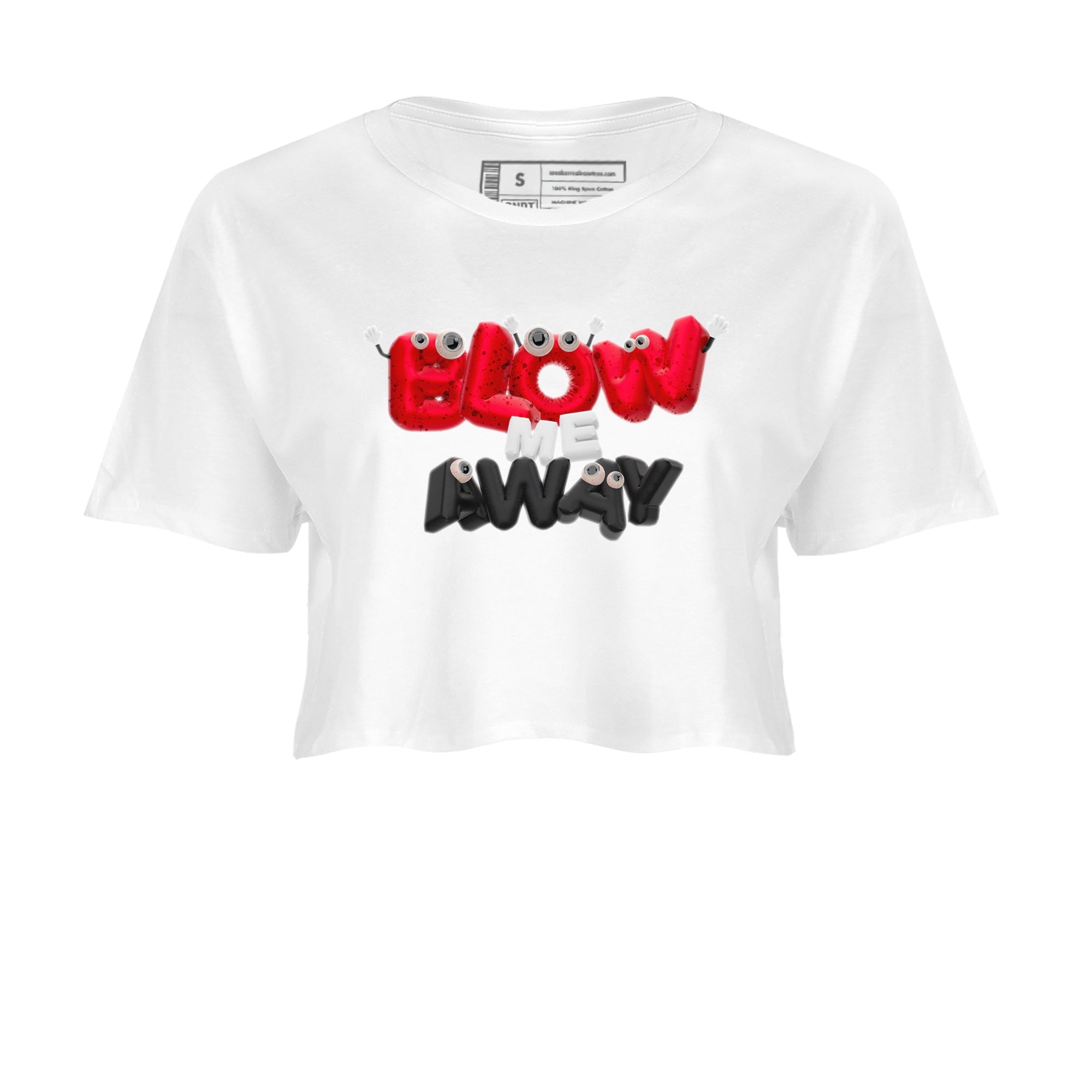 Air Jordan 4 Red Cement shirt to match jordans Blow Me Away Streetwear Sneaker Shirt AJ4 Red Cement Drip Gear Zone Sneaker Matching Clothing White 2 Crop T-Shirt