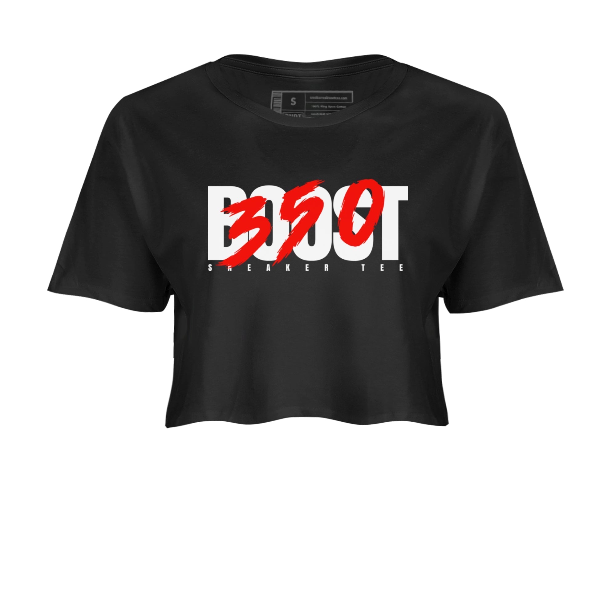 Yeezy 350 Bred shirt to match jordans Boost 350 Streetwear Sneaker Shirt Adidas Yeezy Boost V2 350 Bred Drip Gear Zone Sneaker Matching Clothing Black 2 Crop T-Shirt