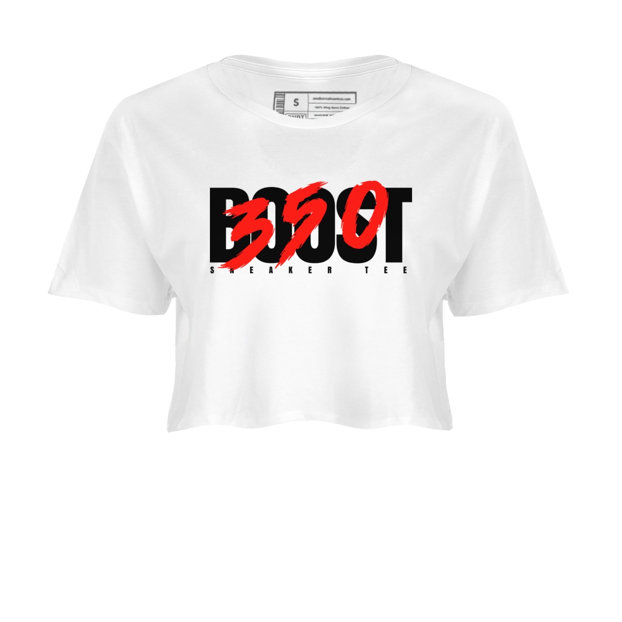 Yeezy 350 Bred shirt to match jordans Boost 350 Streetwear Sneaker Shirt Adidas Yeezy Boost V2 350 Bred Drip Gear Zone Sneaker Matching Clothing White 2 Crop T-Shirt