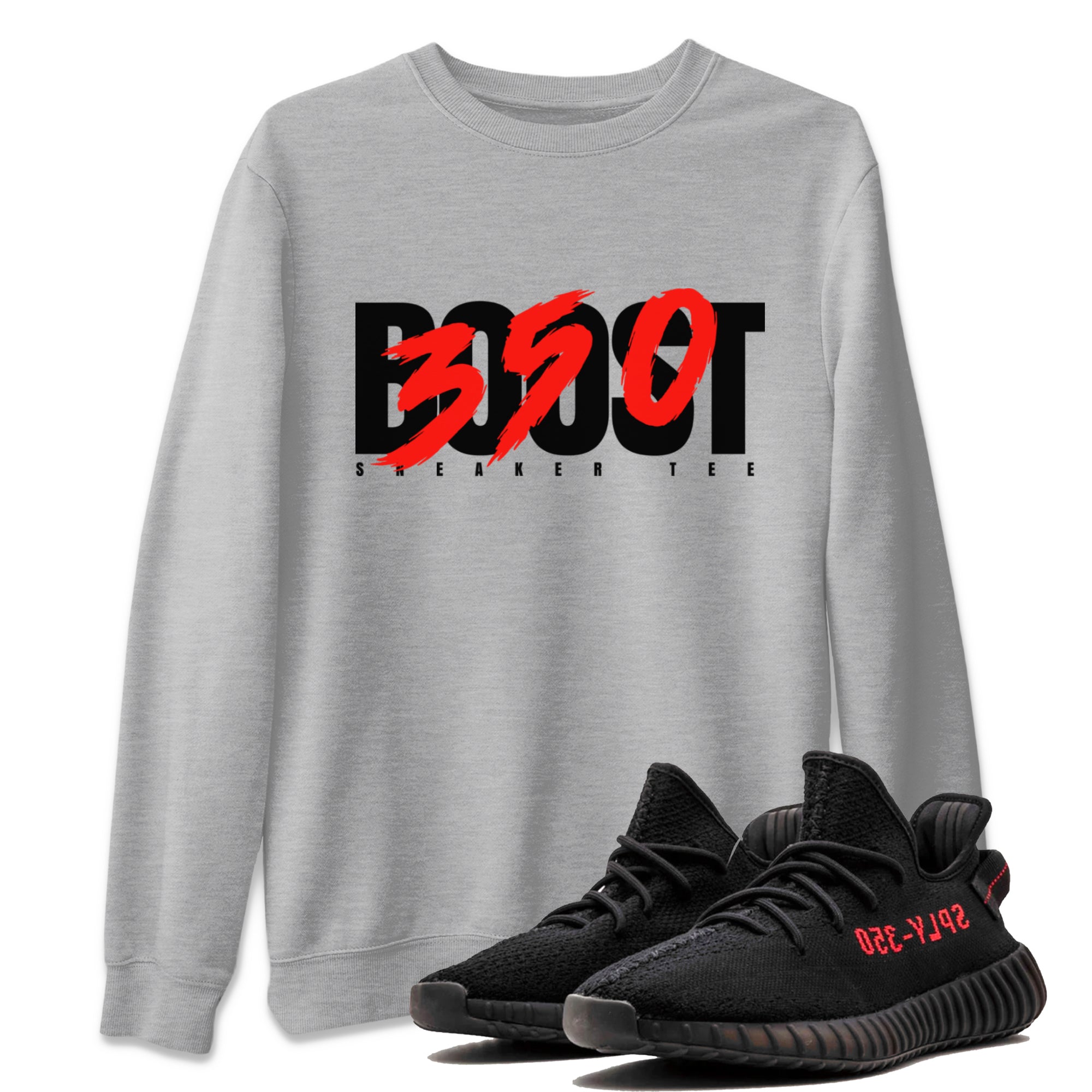 Yeezy 350 Bred shirt to match jordans Boost 350 Streetwear Sneaker Shirt Adidas Yeezy Boost V2 350 Bred Drip Gear Zone Sneaker Matching Clothing Unisex Heather Grey 1 T-Shirt