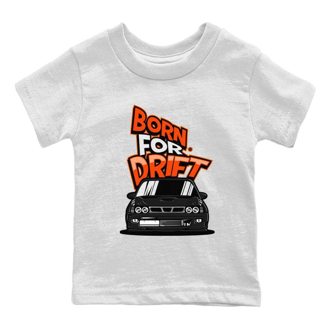 Air Jordan 12 Brilliant Orange Sneaker Match Tees Born For Drift Sneaker Tees 12s Brilliant Orange Tee Kids Shirts White 2