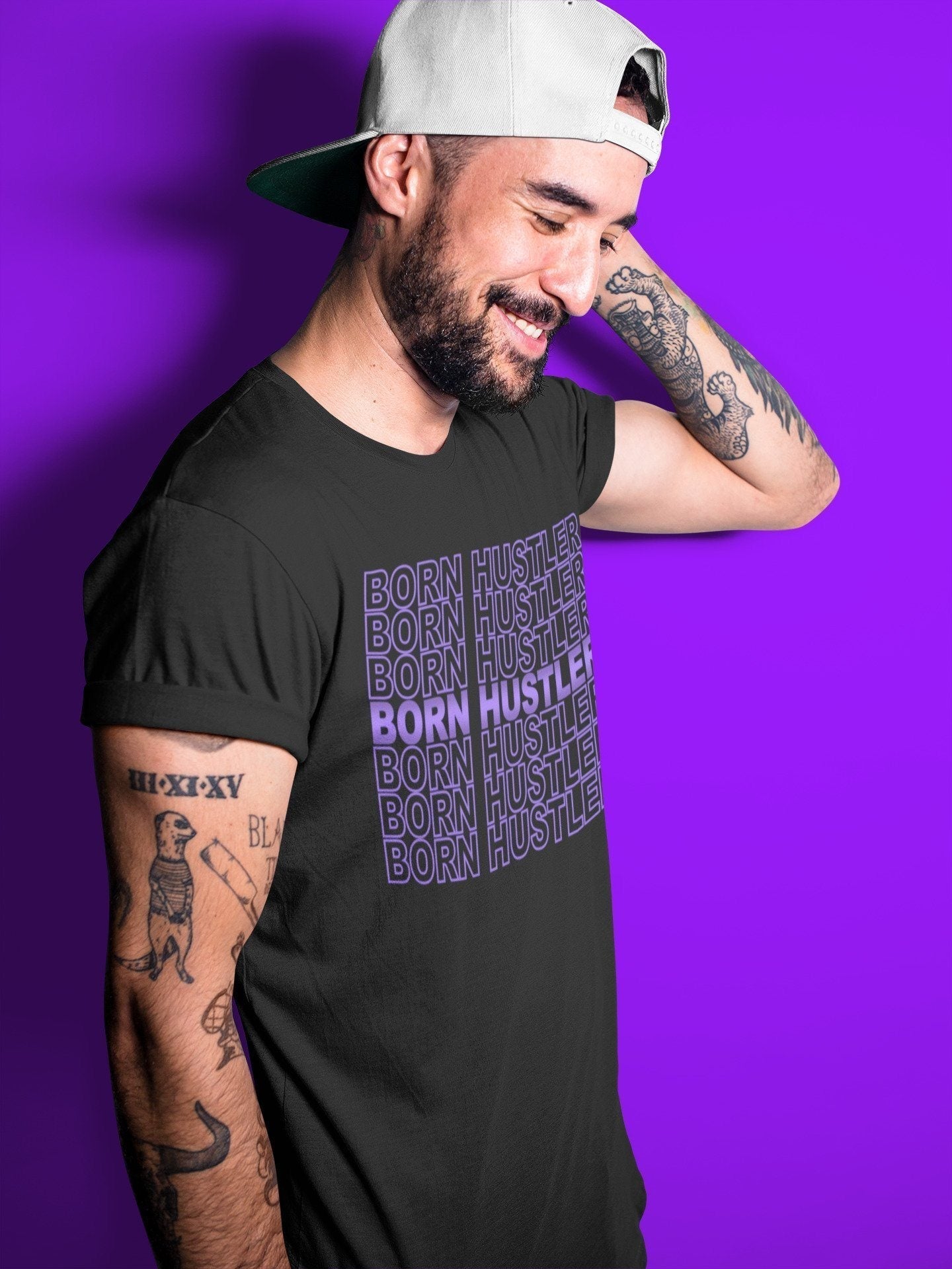 Jordan 1 WMNS Court Purple Shirt To Match Jordans Born Hustler Sneaker Tees Jordan 1 WMNS Court Purple Drip Gear Zone Sneaker Matching Clothing Unisex Shirts