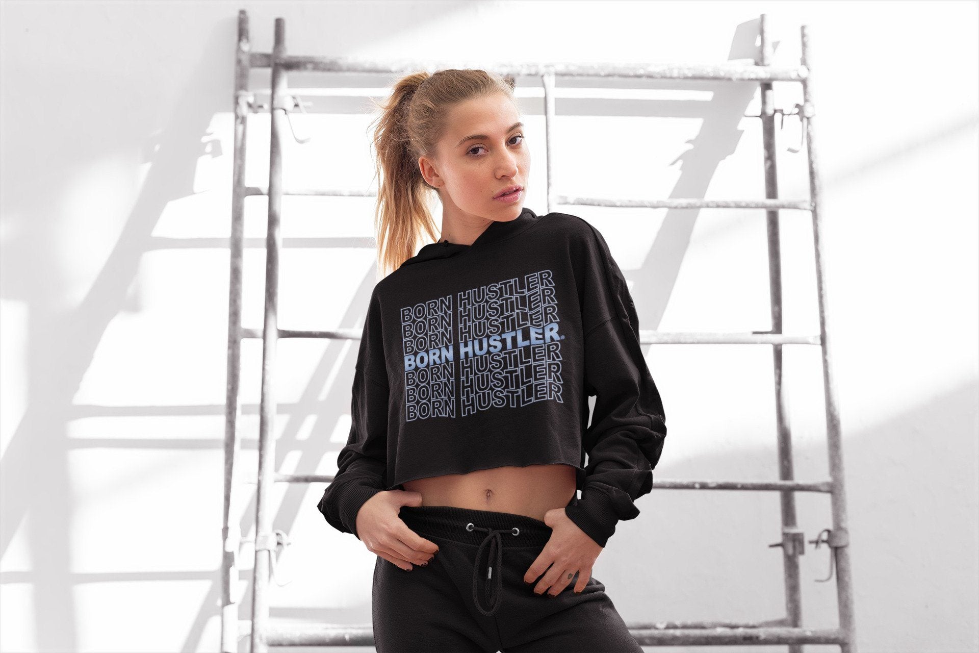 Jordan 1 University Blue Sneaker Matching T-Shirt Born Hustler Sneaker Tees Jordan 1 University Blue Sneaker Release Tees Women's Shirts