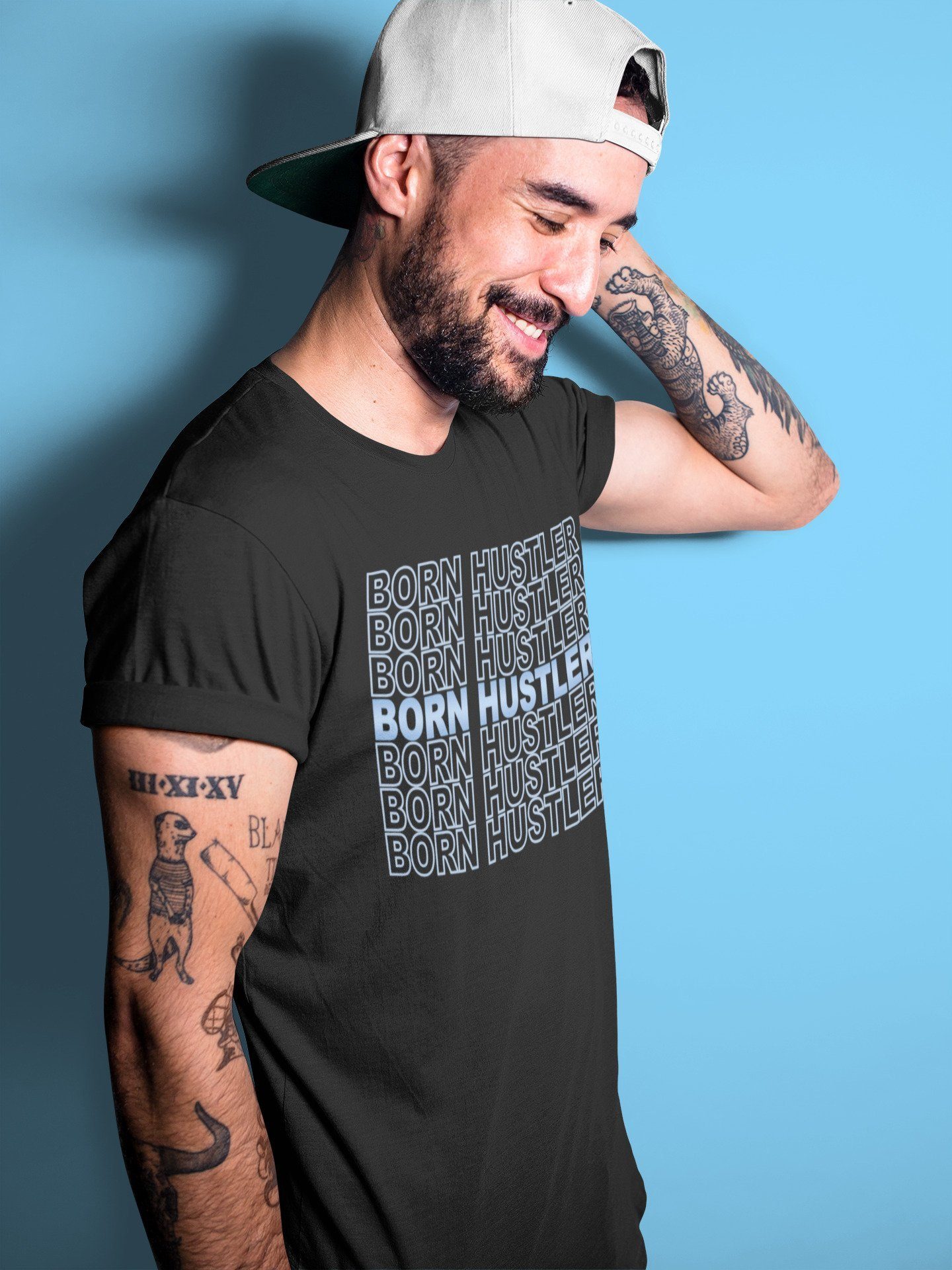 Jordan 1 University Blue Shirt To Match Jordans Born Hustler Sneaker Tees Jordan 1 University Blue Drip Gear Zone Sneaker Matching Clothing Unisex Shirts