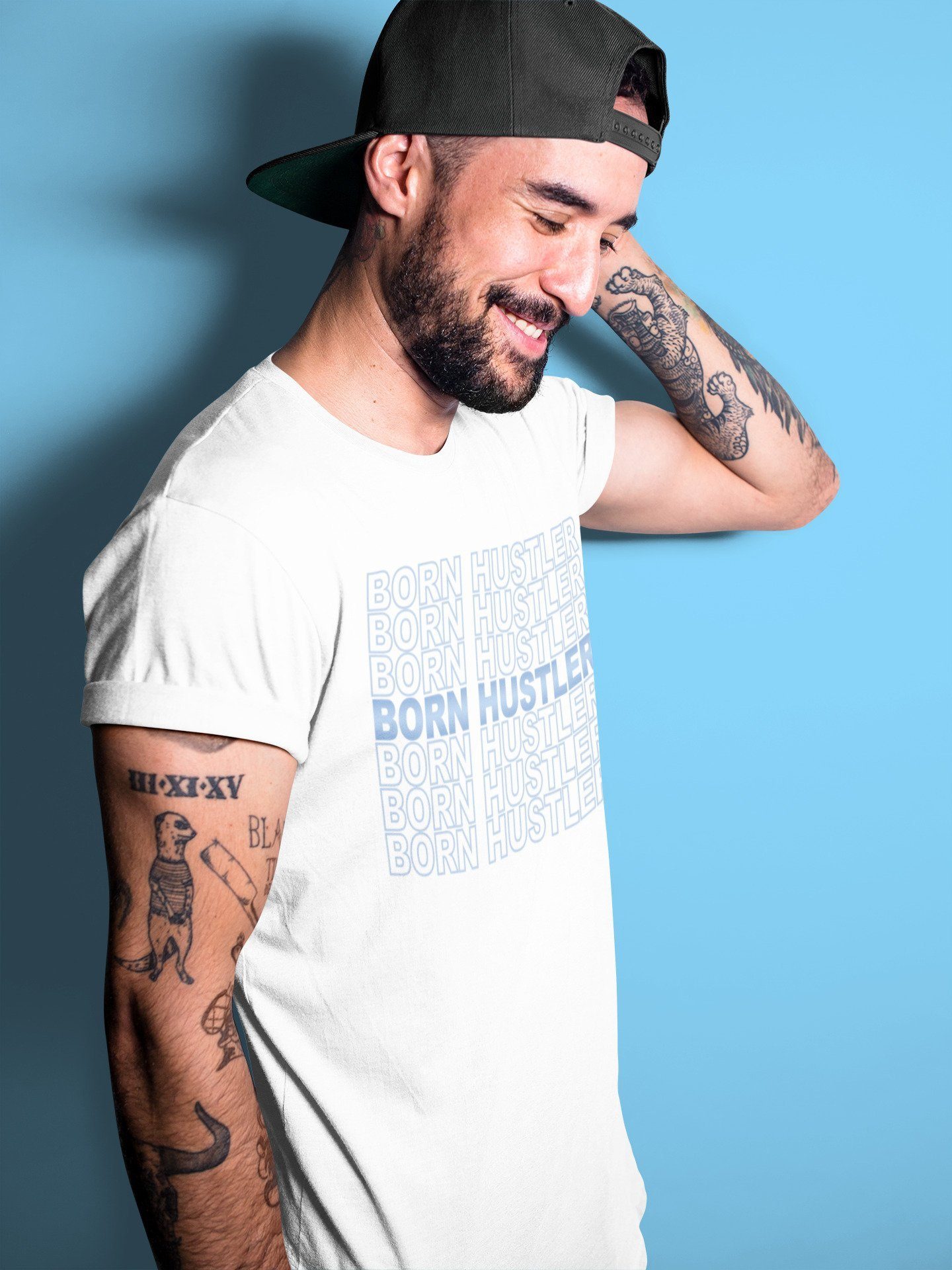 Jordan 1 University Blue Shirt To Match Jordans Born Hustler Sneaker Tees Jordan 1 University Blue Drip Gear Zone Sneaker Matching Clothing Unisex Shirts