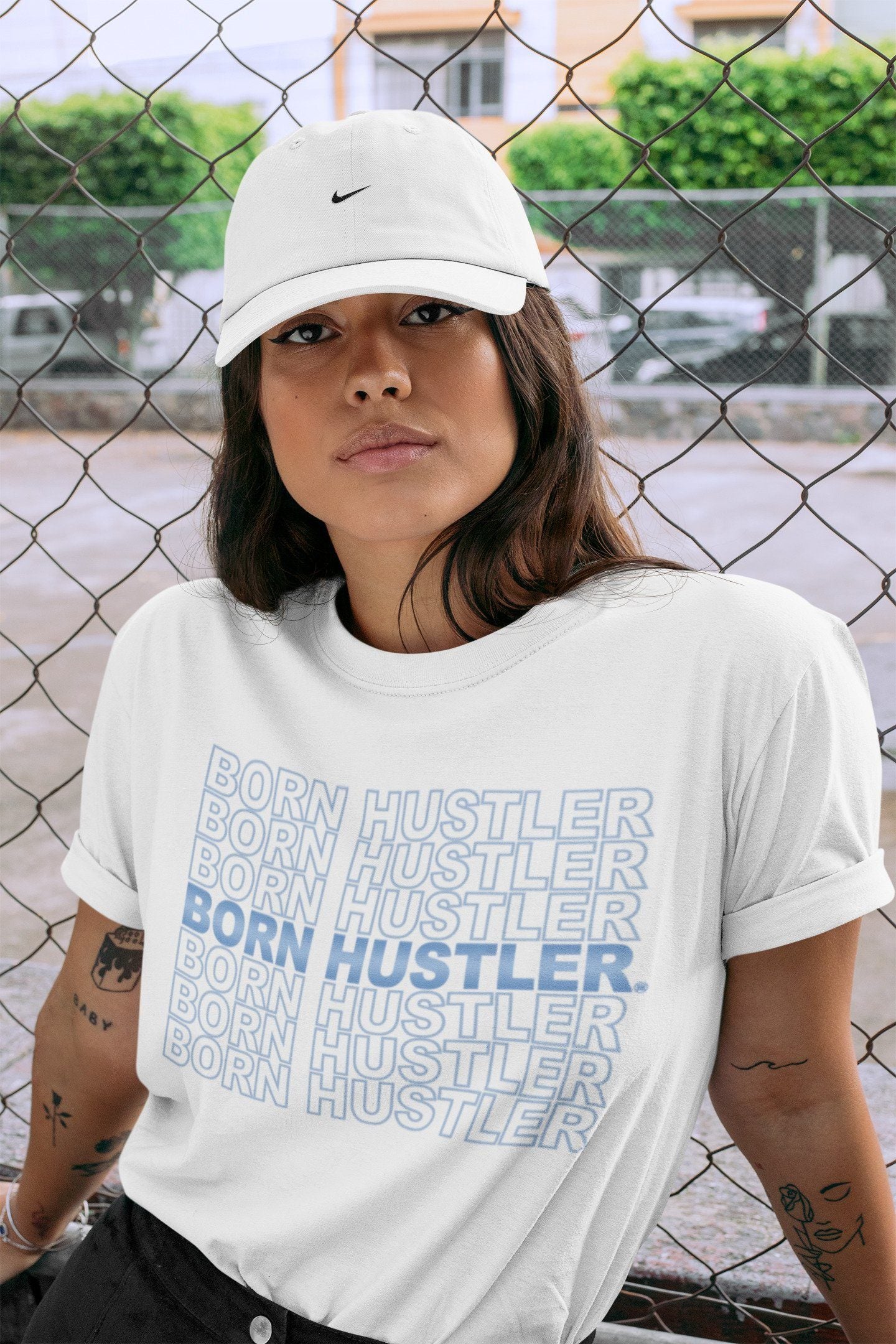 Jordan 1 University Blue Shirt To Match Jordans Born Hustler Sneaker Tees Jordan 1 University Blue Drip Gear Zone Sneaker Matching Clothing Unisex Shirts