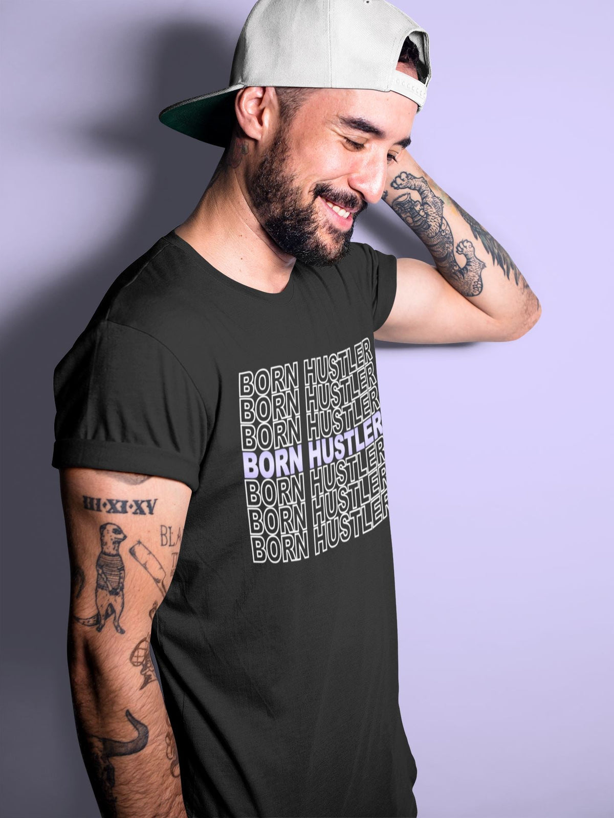 Jordan 11 Pure Violet Sneaker Matching T-Shirt Born Hustler Sneaker Tees Jordan 11 Pure Violet Sneaker Release Tees Crew Neck Tees