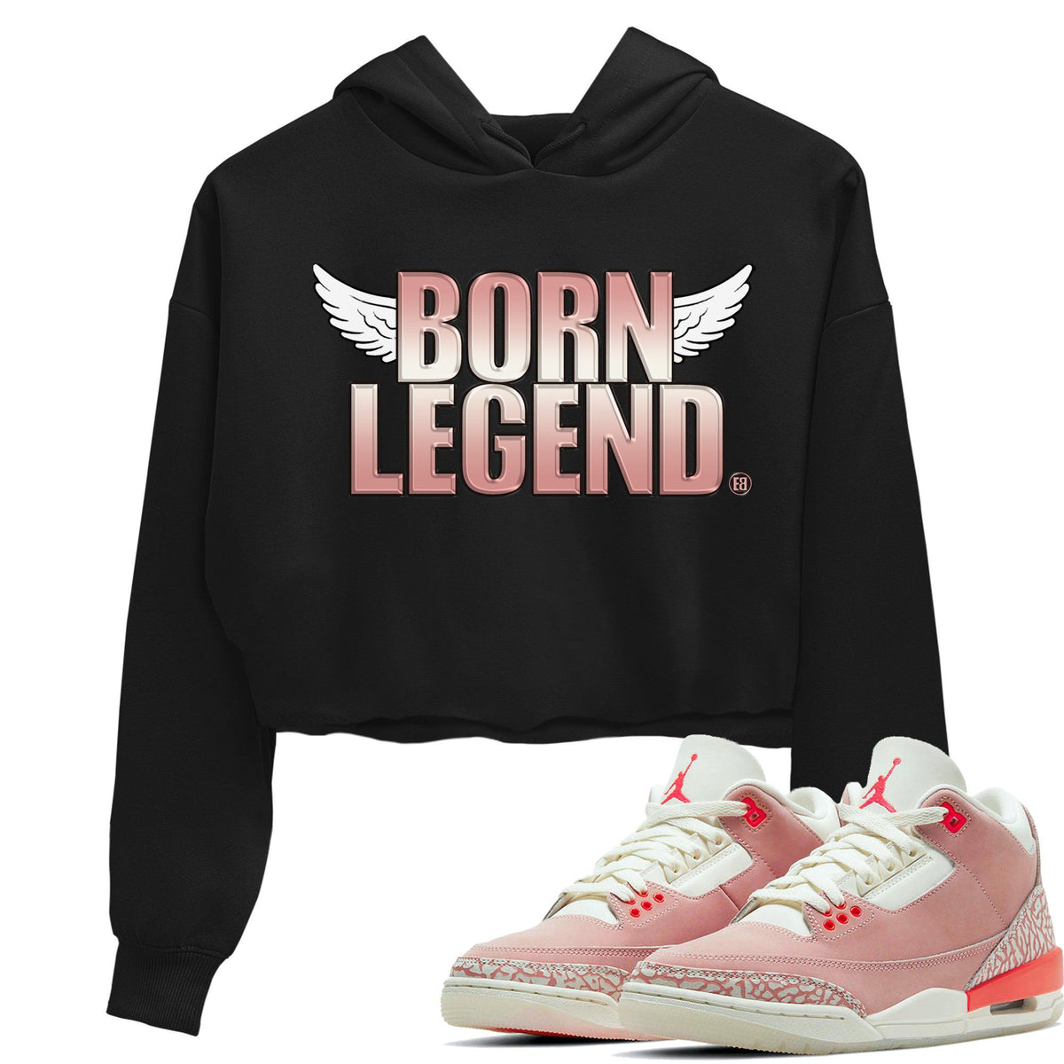 Jordan 3 Rust Pink Sneaker Matching T-Shirt Born Legend Sneaker Tees Jordan 3 Rust Pink Sneaker Release Tees Women's Shirts