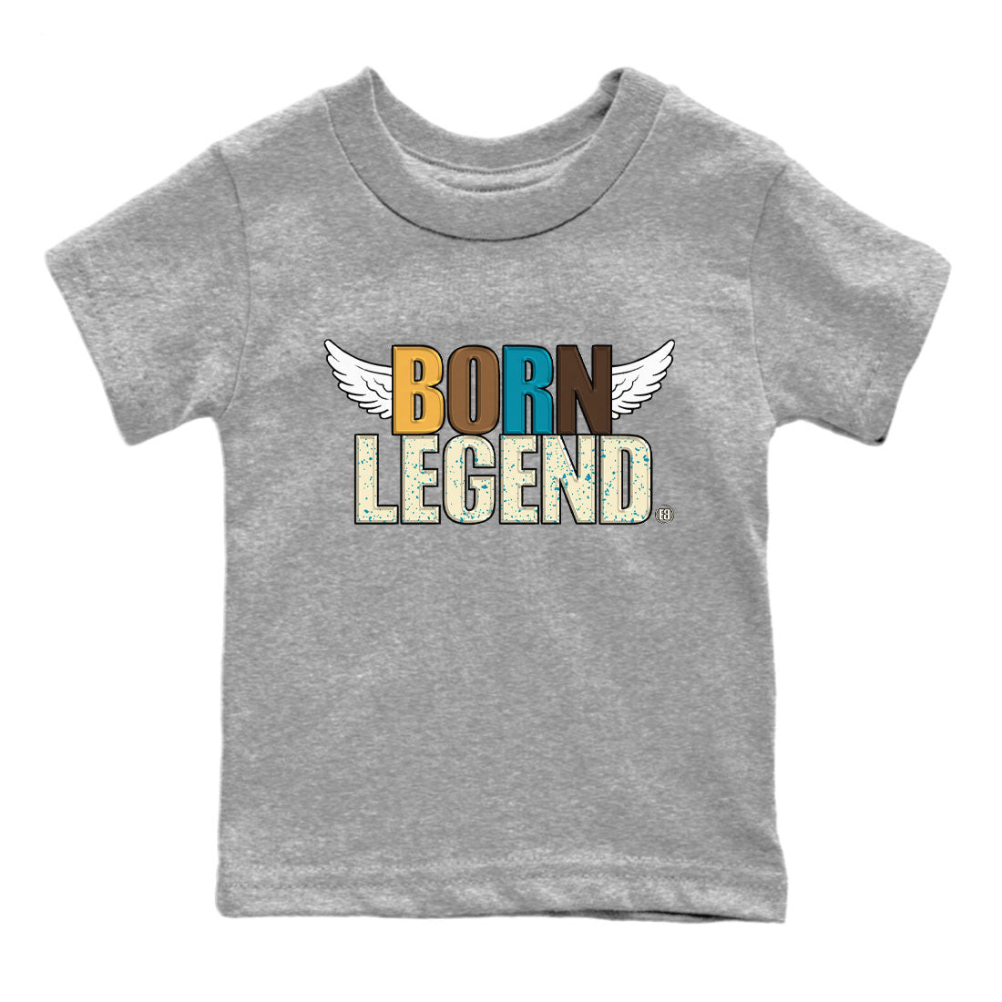 Air Jordan 4 GS Cacao Wow Match To Jordans Born Legend Streetwear Sneaker Shirt Air Jordan 4 Cacao Wow Drip Gear Zone Sneaker Matching Clothing Kids Shirts Heather Grey 2