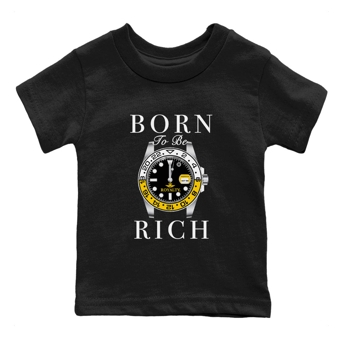 AJ1 Yellow Ochre shirt to match jordans Born To Be Rich sneaker tees streetwear brand Air Jordan 1 Yellow Ochre Drip Gear Zone Brand baby toddler Black 2 cotton Shirt
