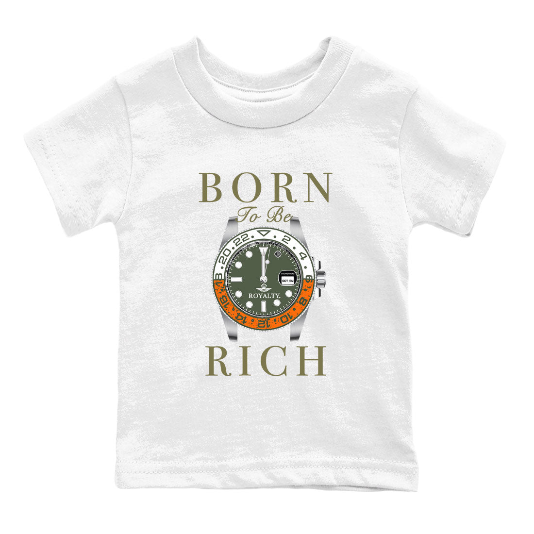 5s Olive shirt to match jordans Born To Be Rich sneaker tees Air Jordan 5 Olive Drip Gear Zone baby toddler White 2 cotton Shirt