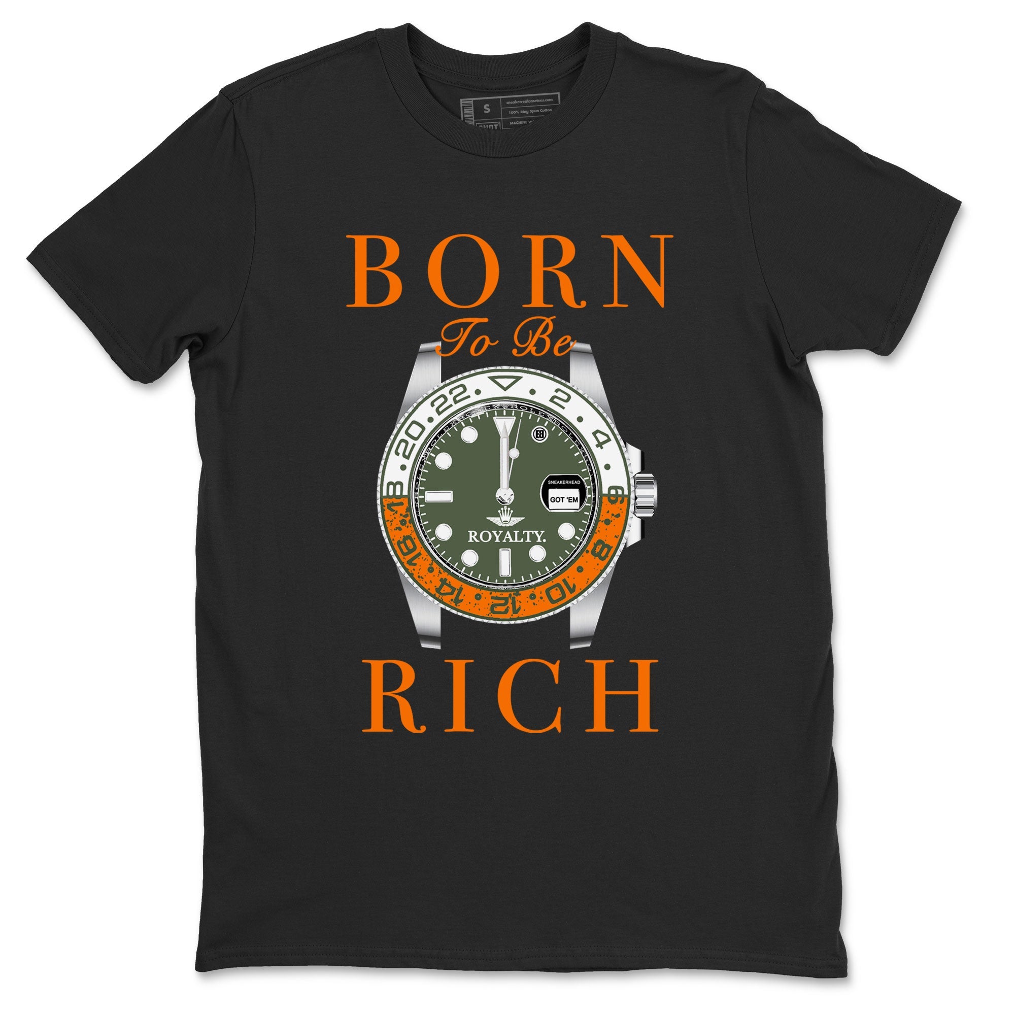 5s Olive shirt to match jordans Born To Be Rich sneaker tees Air Jordan 5 Retro Olive Drip Gear Zone unisex cotton Black 2 crew neck shirt