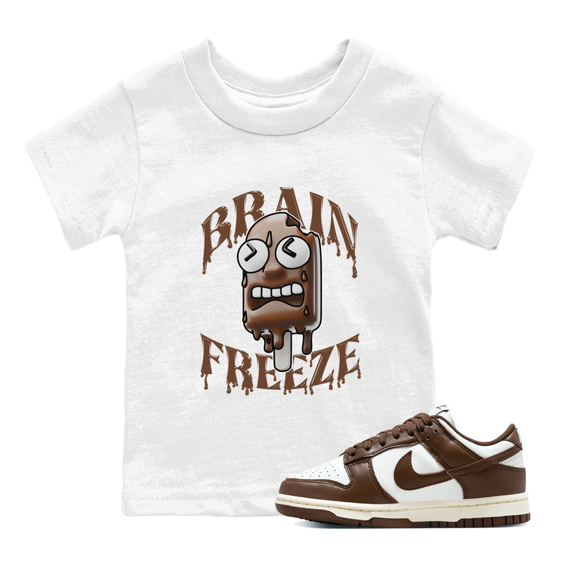 Dunk Cacao Wow shirt to match jordans Brain Freeze sneaker match tees Nike Dunk Cacao Wow Drip Gear Zone Baby Toddler White 1 T-Shirt