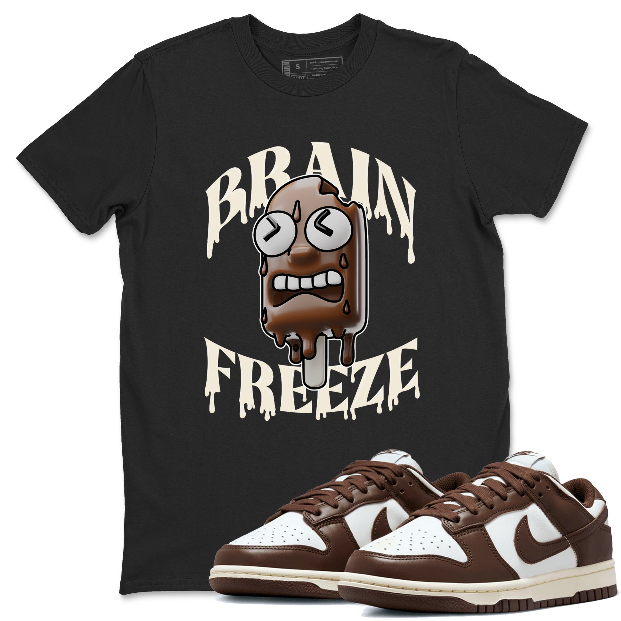 Dunk Cacao Wow shirt to match jordans Brain Freeze sneaker match tees Nike Dunk Cacao Wow Drip Gear Zone Unisex Black 1 T-Shirt