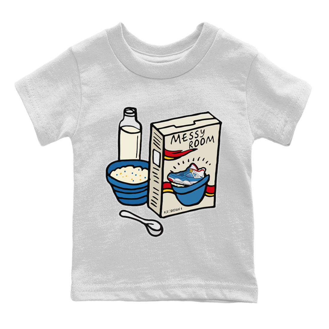 Jordan 4 Messy Room Sneaker Matching T-Shirt Breakfast Cereal Sneaker Tees Jordan 4 Messy Room Sneaker Release Tees Kids Shirts