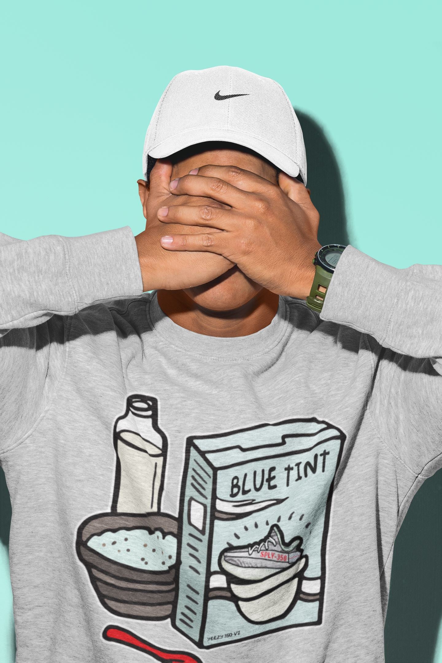 Yeezy 350 Blue Tint Shirt To Match Jordans Breakfast Cereal Sneaker Tees Yeezy 350 Blue Tint Drip Gear Zone Sneaker Matching Clothing Unisex Shirts