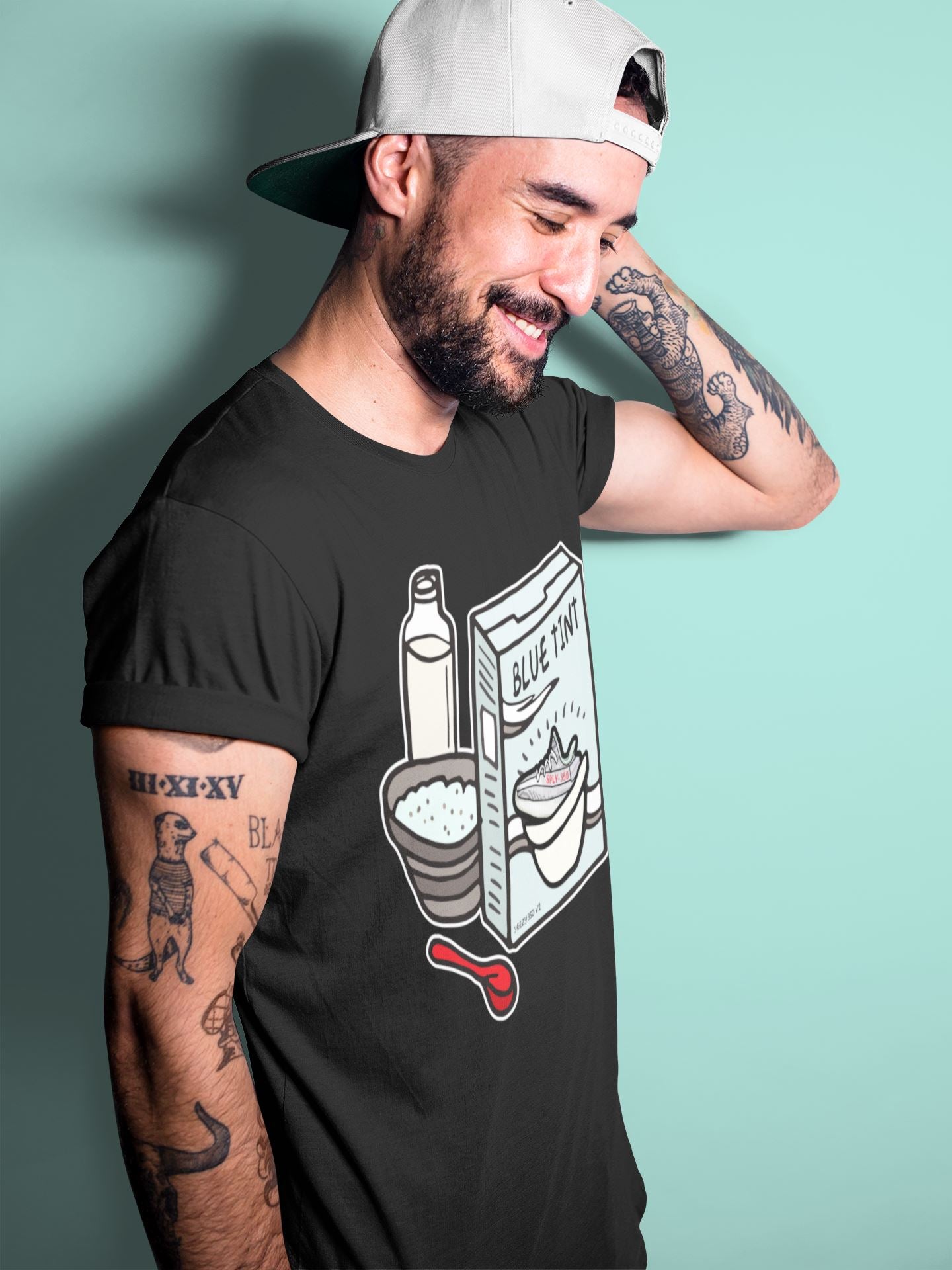 Yeezy 350 Blue Tint Shirt To Match Jordans Breakfast Cereal Sneaker Tees Yeezy 350 Blue Tint Drip Gear Zone Sneaker Matching Clothing Unisex Shirts