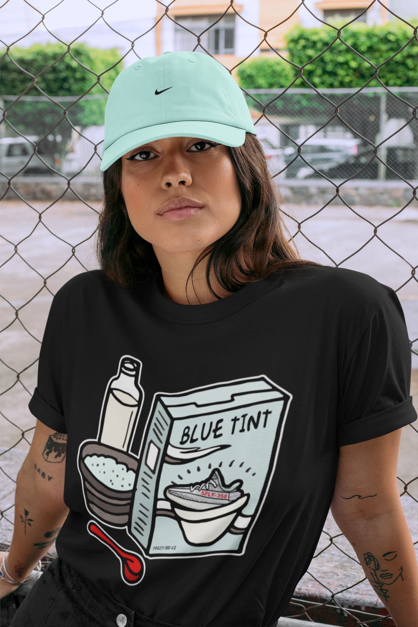 Yeezy 350 Blue Tint Shirt To Match Jordans Breakfast Cereal Sneaker Tees Yeezy 350 Blue Tint Drip Gear Zone Sneaker Matching Clothing Unisex Shirts