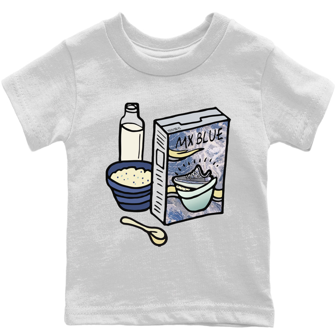 Yeezy 350 MX Blue Shirt To Match Jordans Breakfast Cereal Sneaker Tees Yeezy 350 MX Blue Drip Gear Zone Sneaker Matching Clothing Kids Shirts