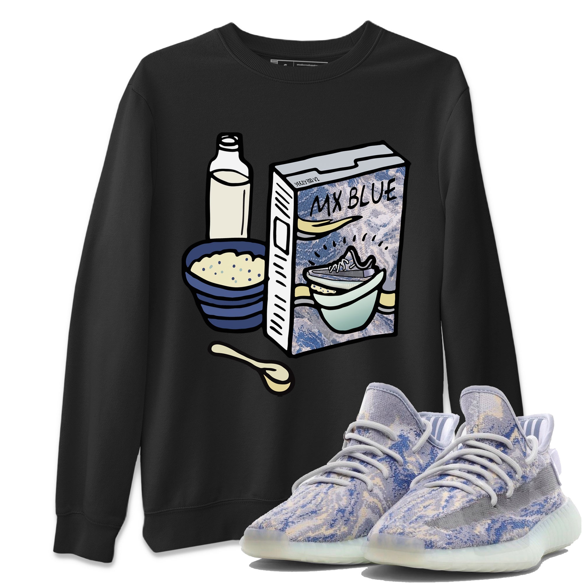Yeezy 350 MX Blue Shirt To Match Jordans Breakfast Cereal Sneaker Tees Yeezy 350 MX Blue Drip Gear Zone Sneaker Matching Clothing Unisex Shirts