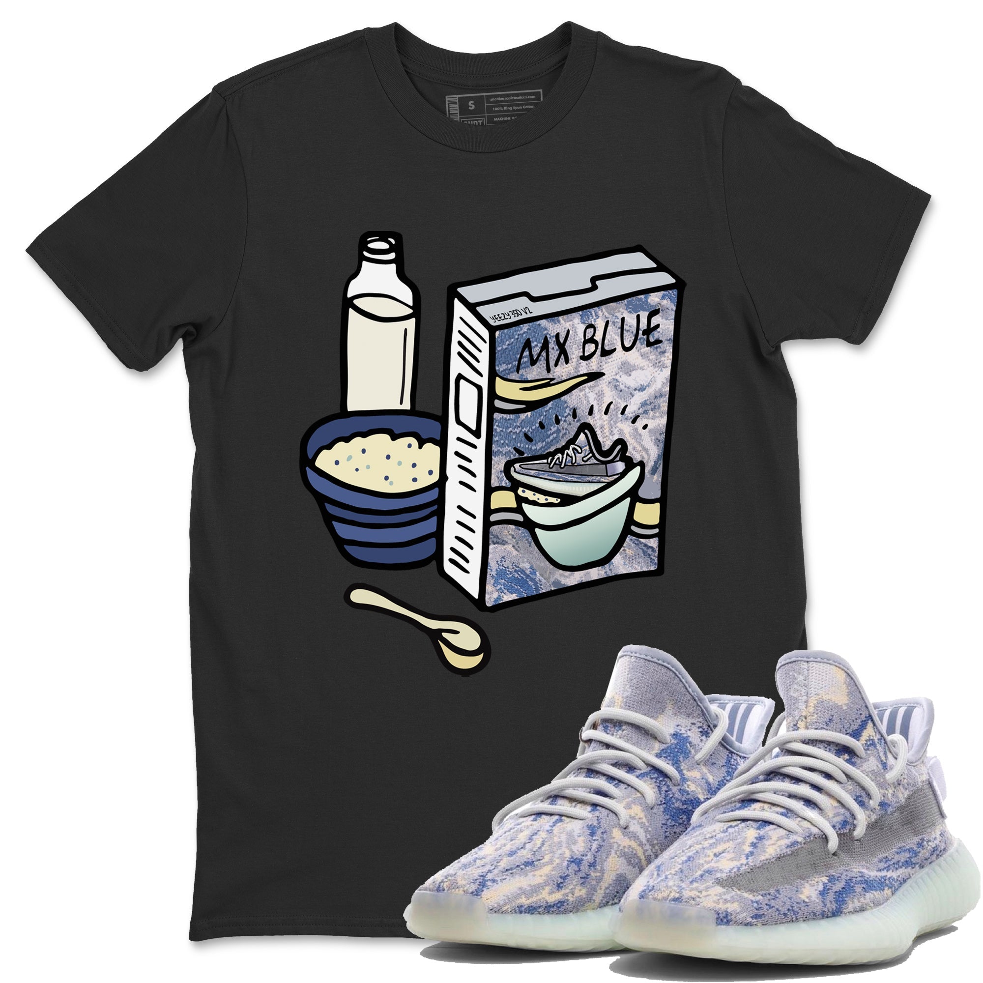 Yeezy 350 MX Blue Shirt To Match Jordans Breakfast Cereal Sneaker Tees Yeezy 350 MX Blue Drip Gear Zone Sneaker Matching Clothing Unisex Shirts
