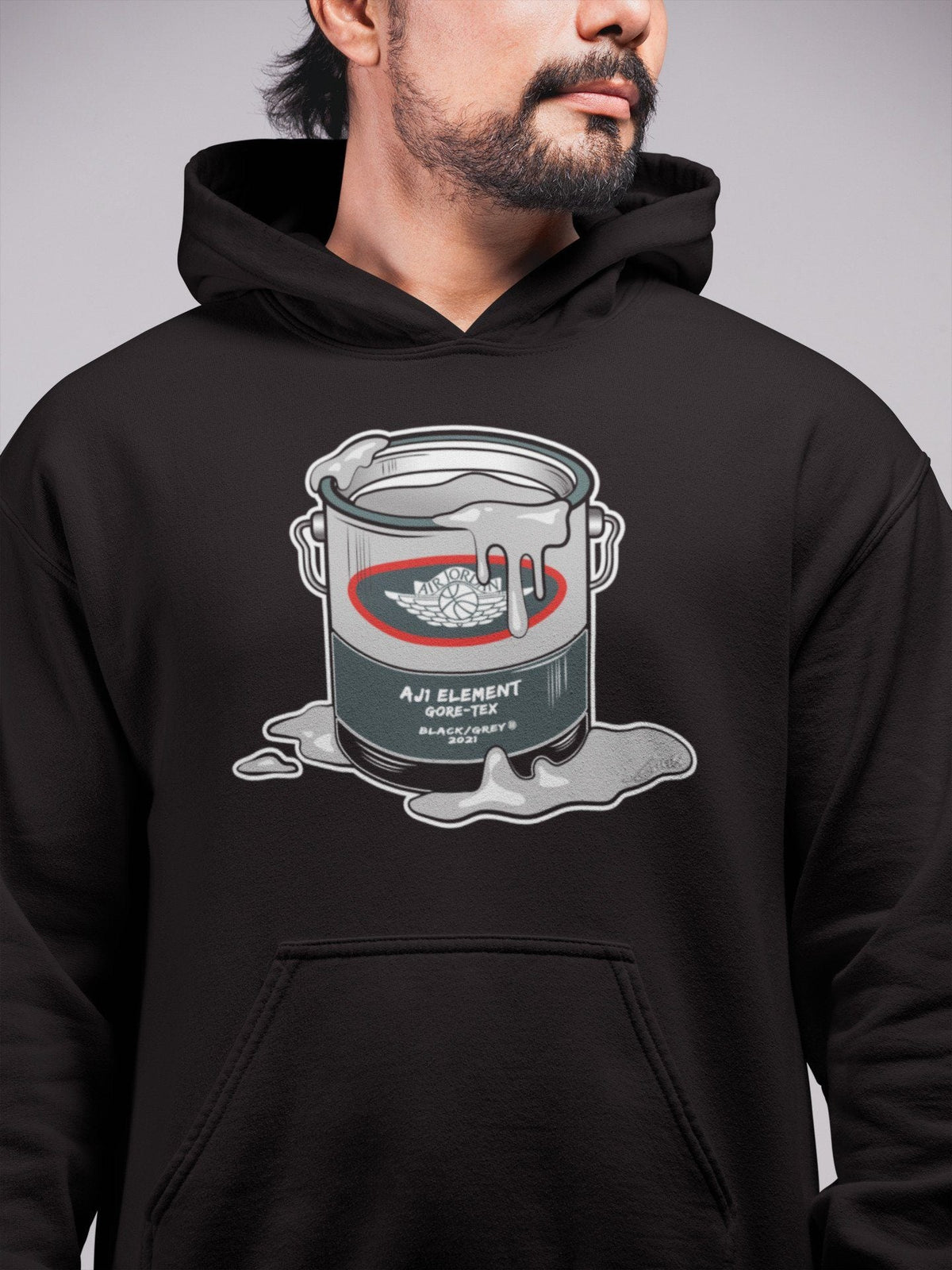 Jordan 1 Element Gore-Tex Black Grey Sneaker Matching T-Shirt Bucket Sneaker Tees Jordan 1 Element Gore-Tex Black Grey Sneaker Release Tees Crew Neck Tees