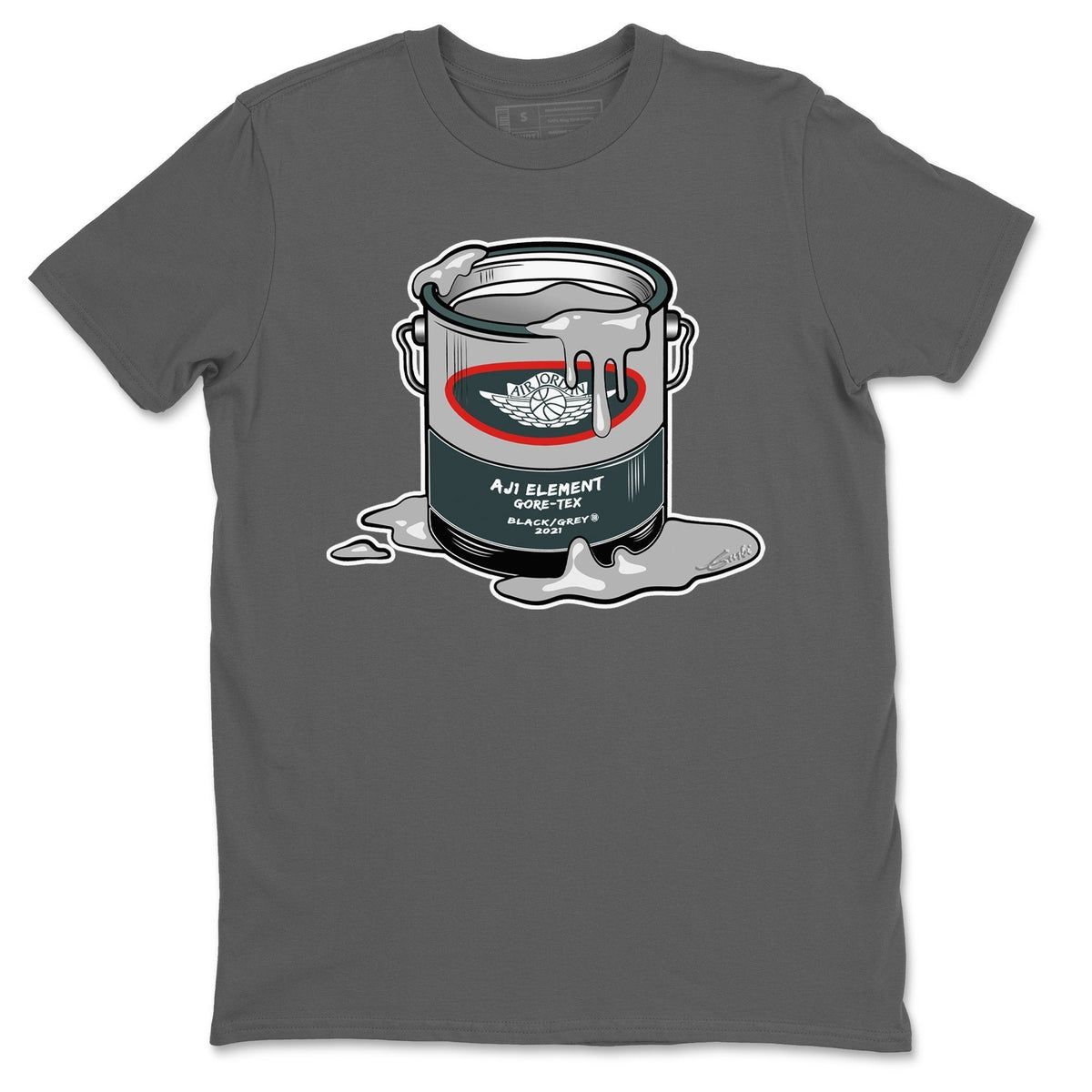 Jordan 1 Element Gore-Tex Black Grey Sneaker Matching T-Shirt Bucket Sneaker Tees Jordan 1 Element Gore-Tex Black Grey Sneaker Release Tees Crew Neck Tees