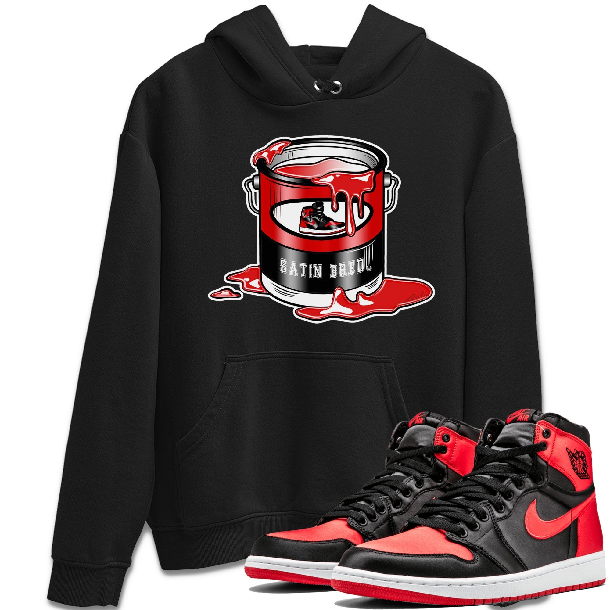 Air Jordan 1 Satin Bred shirt to match jordans Bucket Streetwear Sneaker Shirt Air Jordan 1 Retro High OG Satin Bred Drip Gear Zone Sneaker Matching Clothing Unisex Black 1 T-Shirt