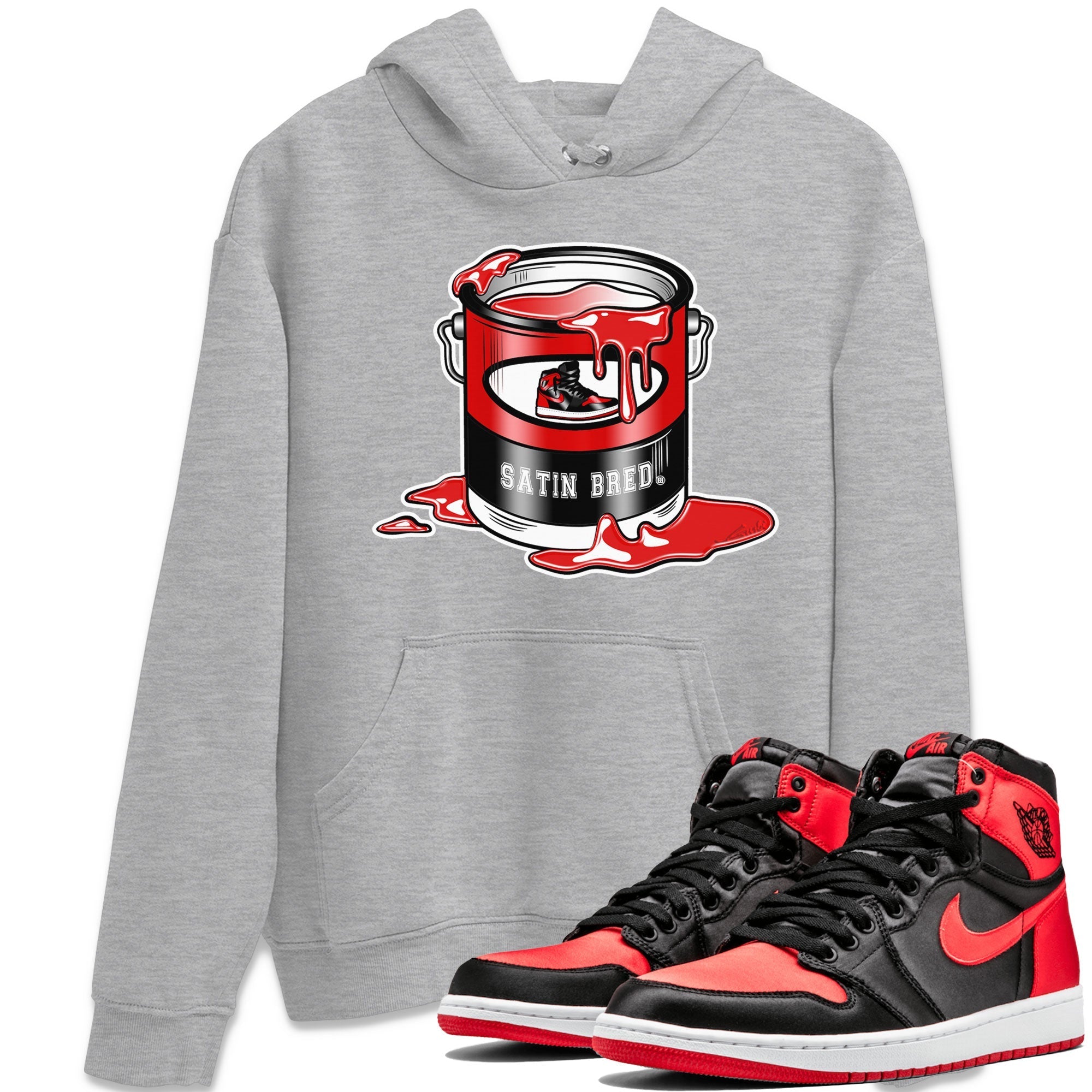 Air Jordan 1 Satin Bred shirt to match jordans Bucket Streetwear Sneaker Shirt Air Jordan 1 Retro High OG Satin Bred Drip Gear Zone Sneaker Matching Clothing Unisex Heather Grey 1 T-Shirt