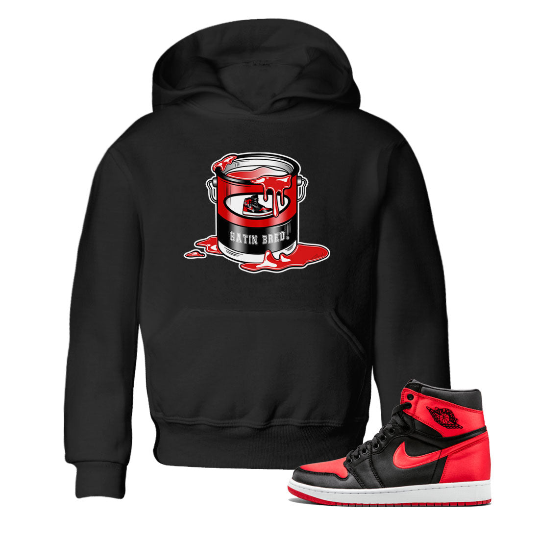 Air Jordan 1 Satin Bred shirt to match jordans Bucket Streetwear Sneaker Shirt Air Jordan 1 Retro High OG Satin Bred Drip Gear Zone Sneaker Matching Clothing Baby Toddler Black 1 T-Shirt