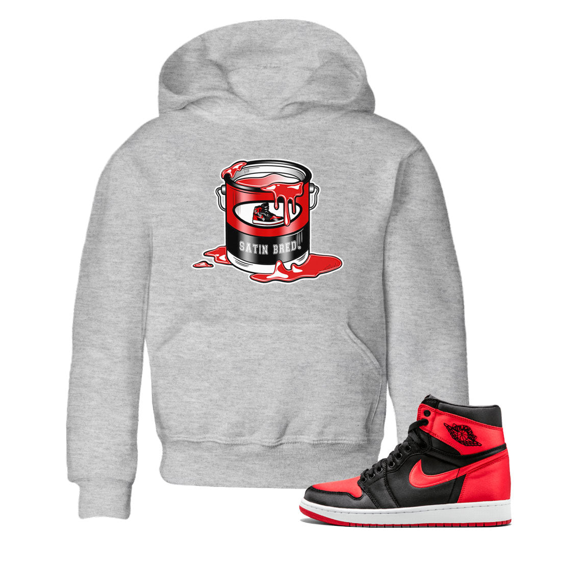 Air Jordan 1 Satin Bred shirt to match jordans Bucket Streetwear Sneaker Shirt Air Jordan 1 Retro High OG Satin Bred Drip Gear Zone Sneaker Matching Clothing Baby Toddler Heather Grey 1 T-Shirt