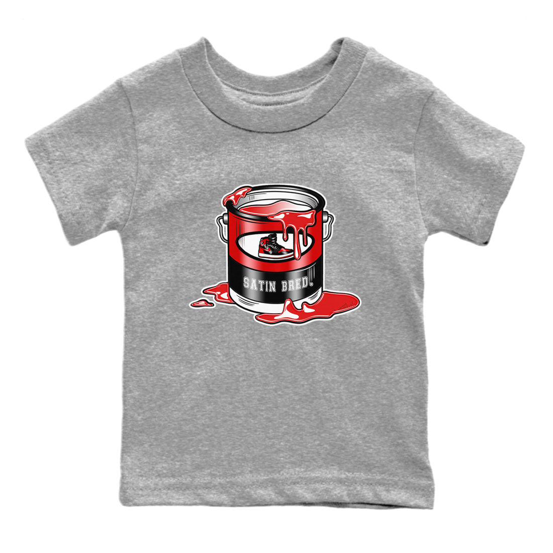 Air Jordan 1 Satin Bred shirt to match jordans Bucket Streetwear Sneaker Shirt Air Jordan 1 Retro High OG Satin Bred Drip Gear Zone Sneaker Matching Clothing Baby Toddler Heather Grey 2 T-Shirt