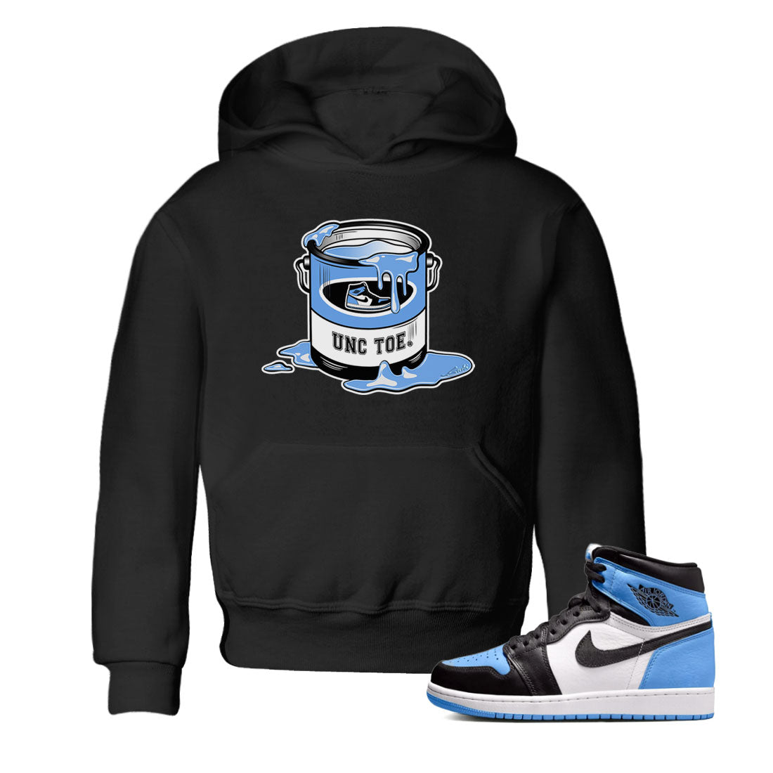 Air Jordan 1 UNC Toe shirt to match jordans Bucket Streetwear Sneaker Shirt Air Jordan 1 Retro High OG UNC Toe Drip Gear Zone Sneaker Matching Clothing Baby Toddler Black 1 T-Shirt